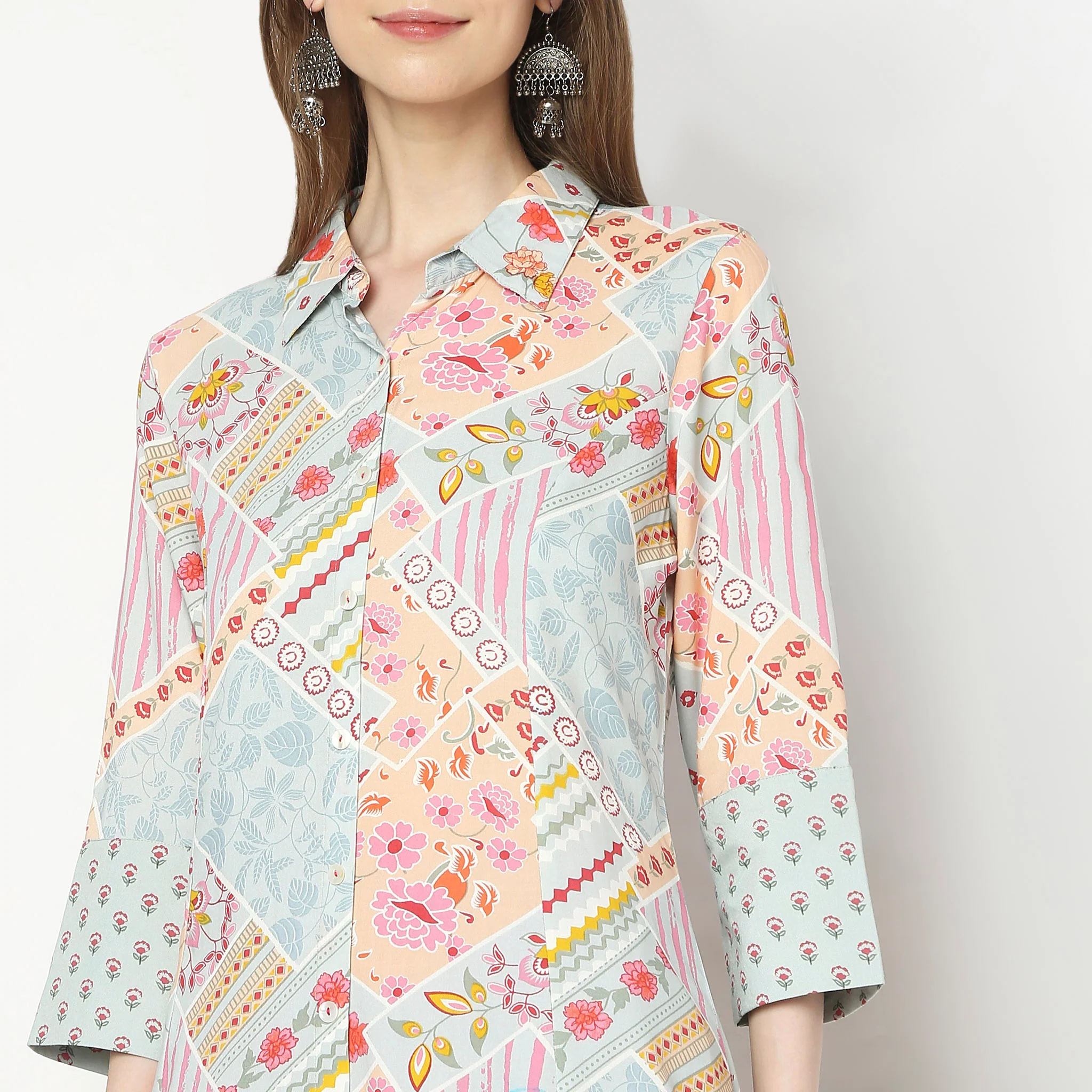 Flare Fit Printed Kurta - Image 4