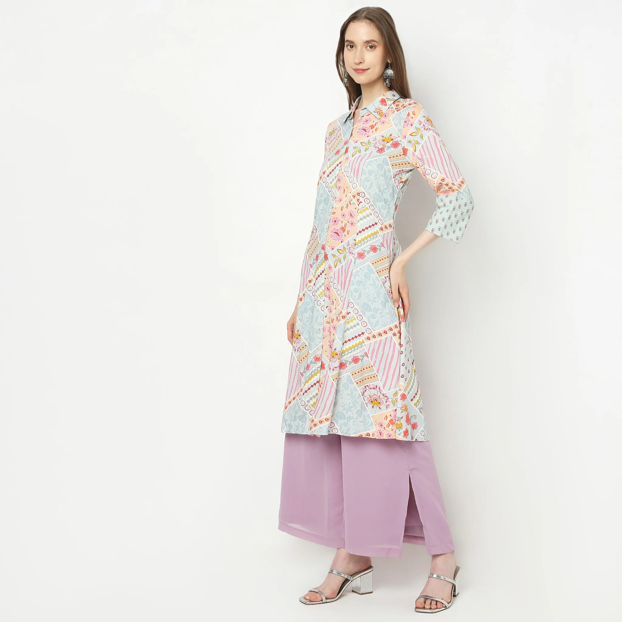 Flare Fit Printed Kurta - Image 5
