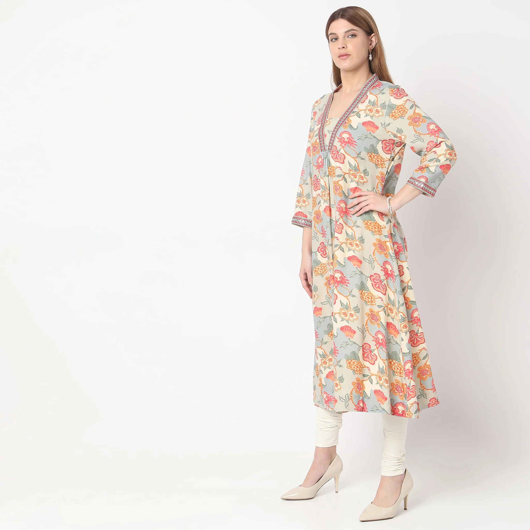 Flare Fit Printed Kurta - Image 5