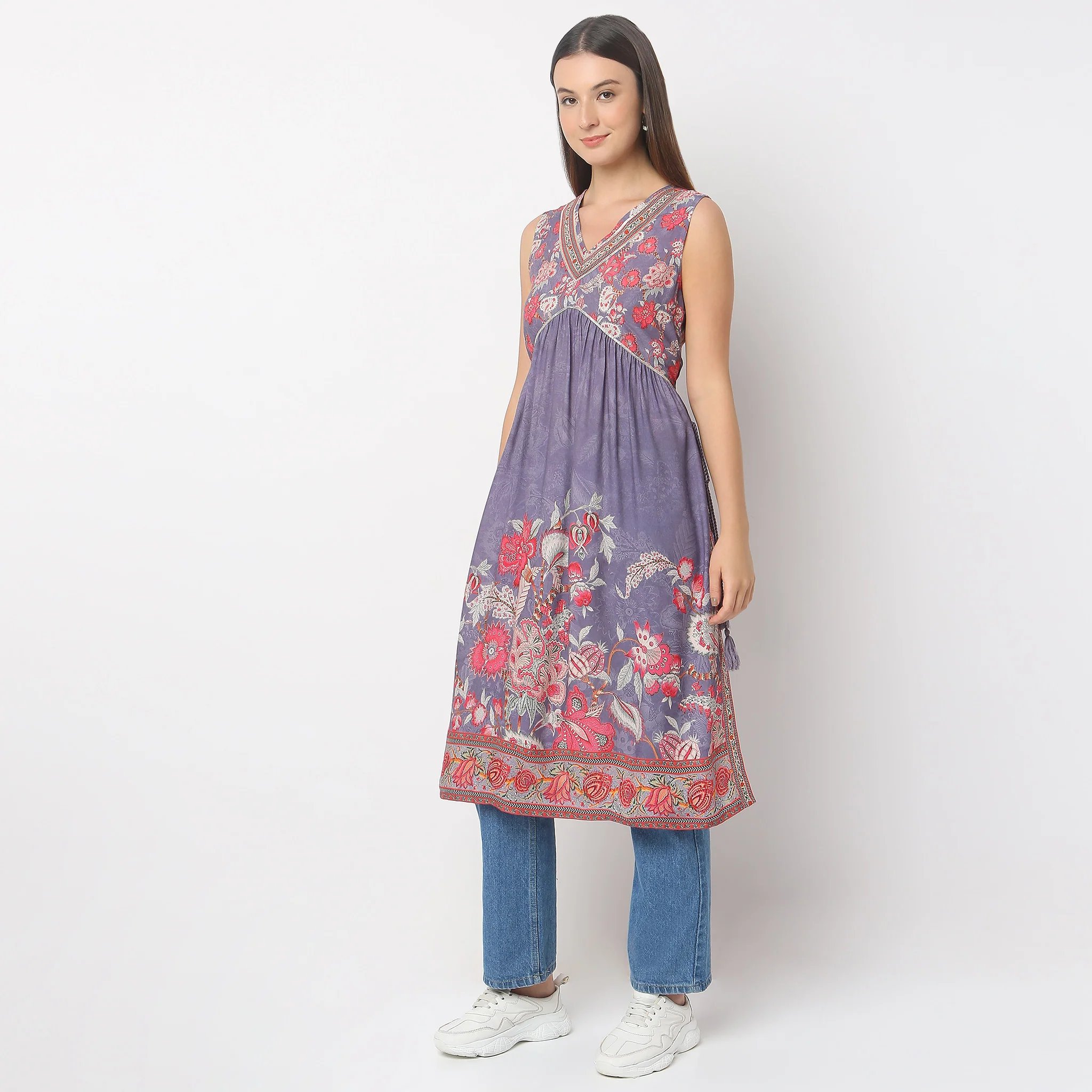 Flare Fit Printed Kurta - Image 5