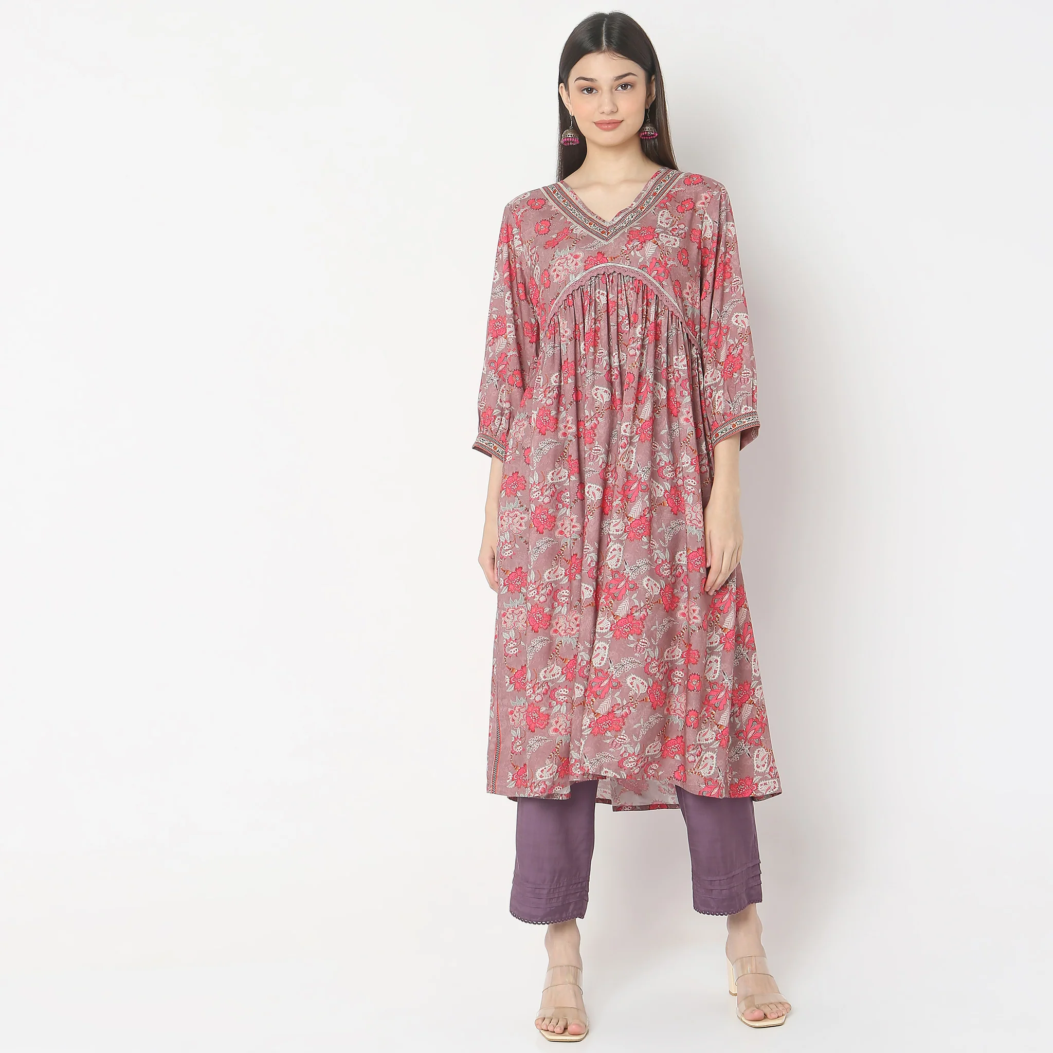 Flare Fit Printed Kurta - Image 2