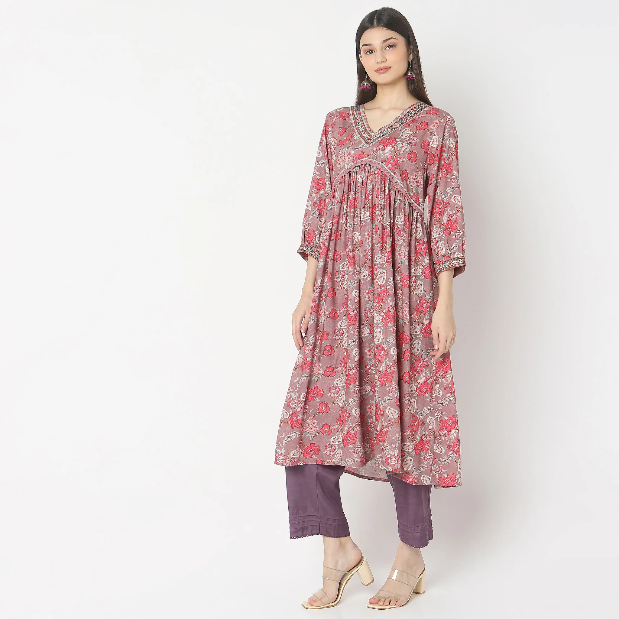 Flare Fit Printed Kurta - Image 5