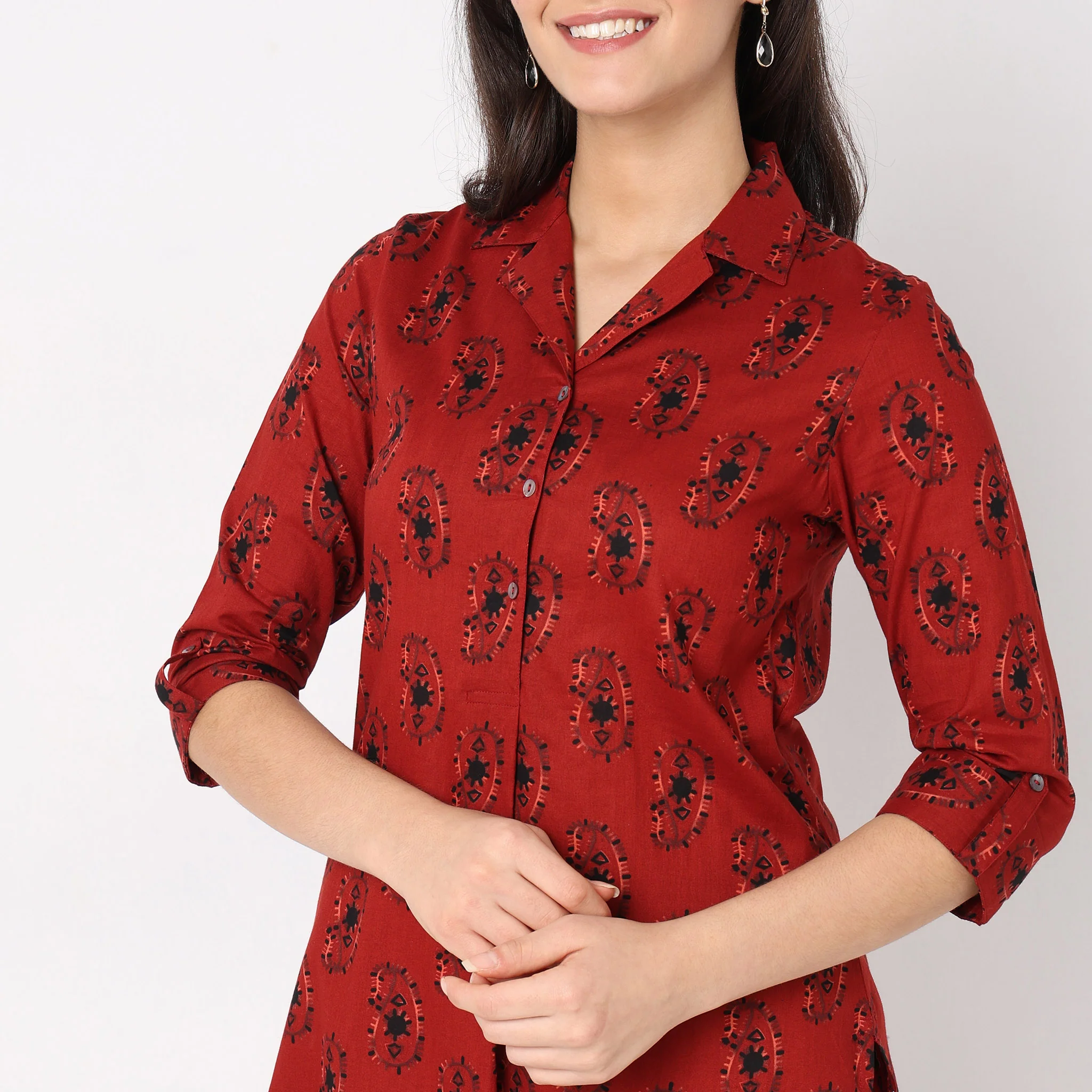 Flare Fit Printed Kurta With Palazzo Co-Ords - Image 4
