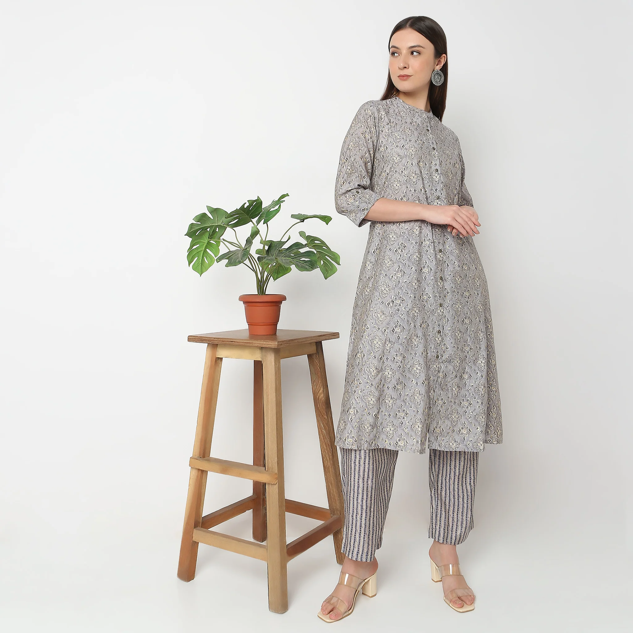 Flare Fit Printed Kurta With Pant Co-Ords