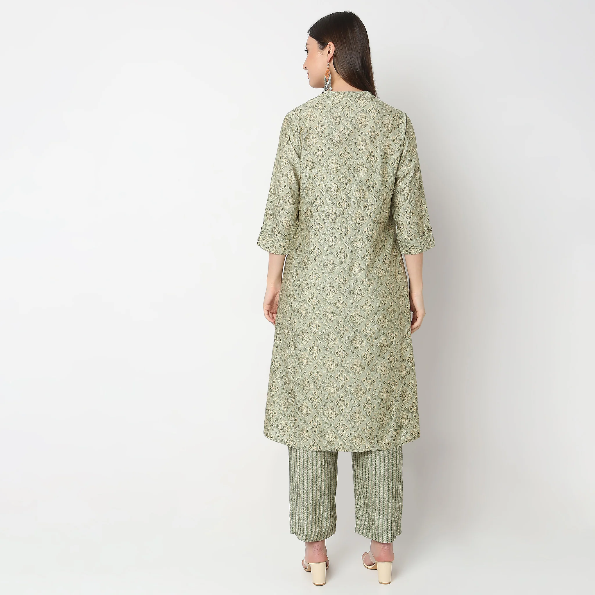 Flare Fit Printed Kurta With Pant Co-Ords - Image 10