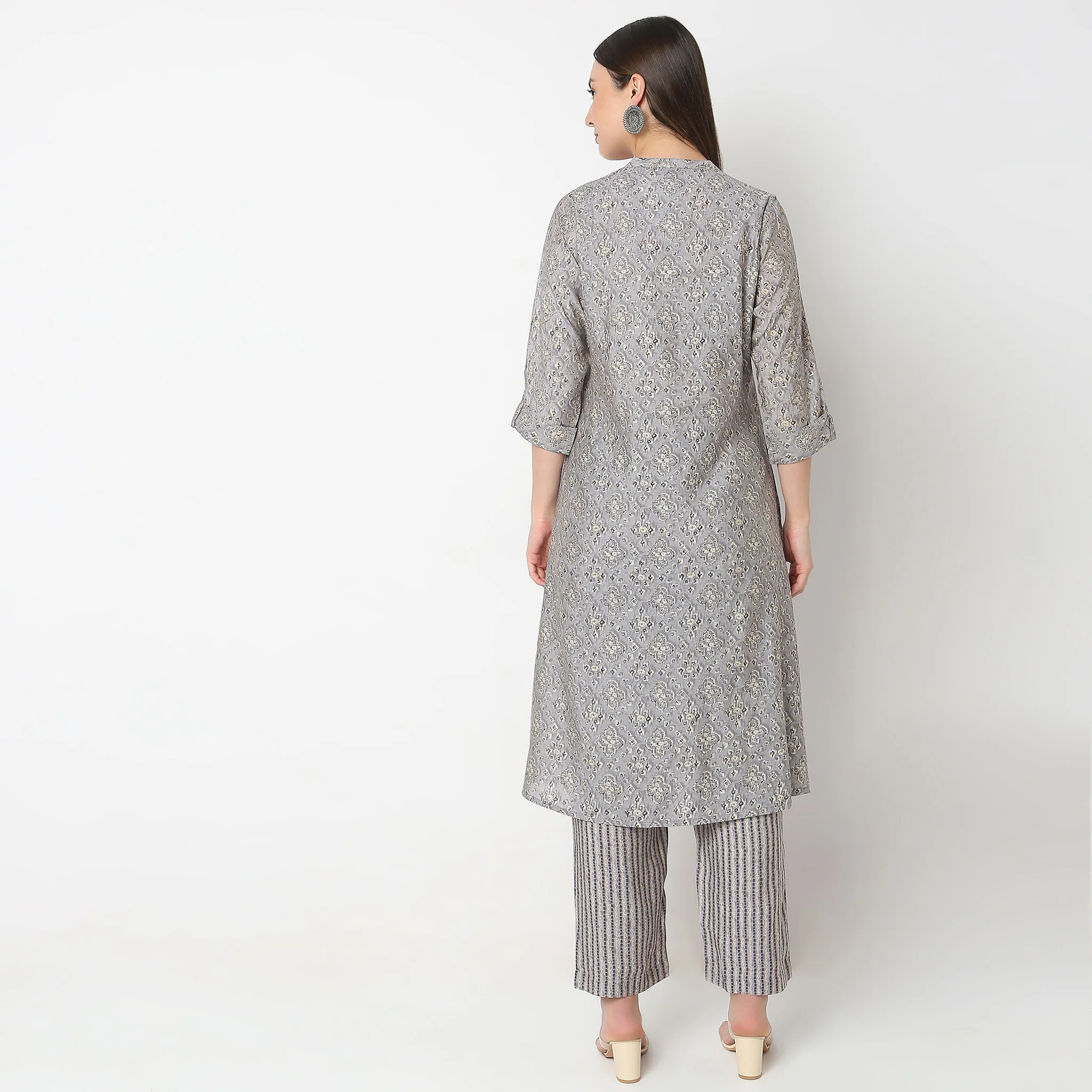 Flare Fit Printed Kurta With Pant Co-Ords - Image 3