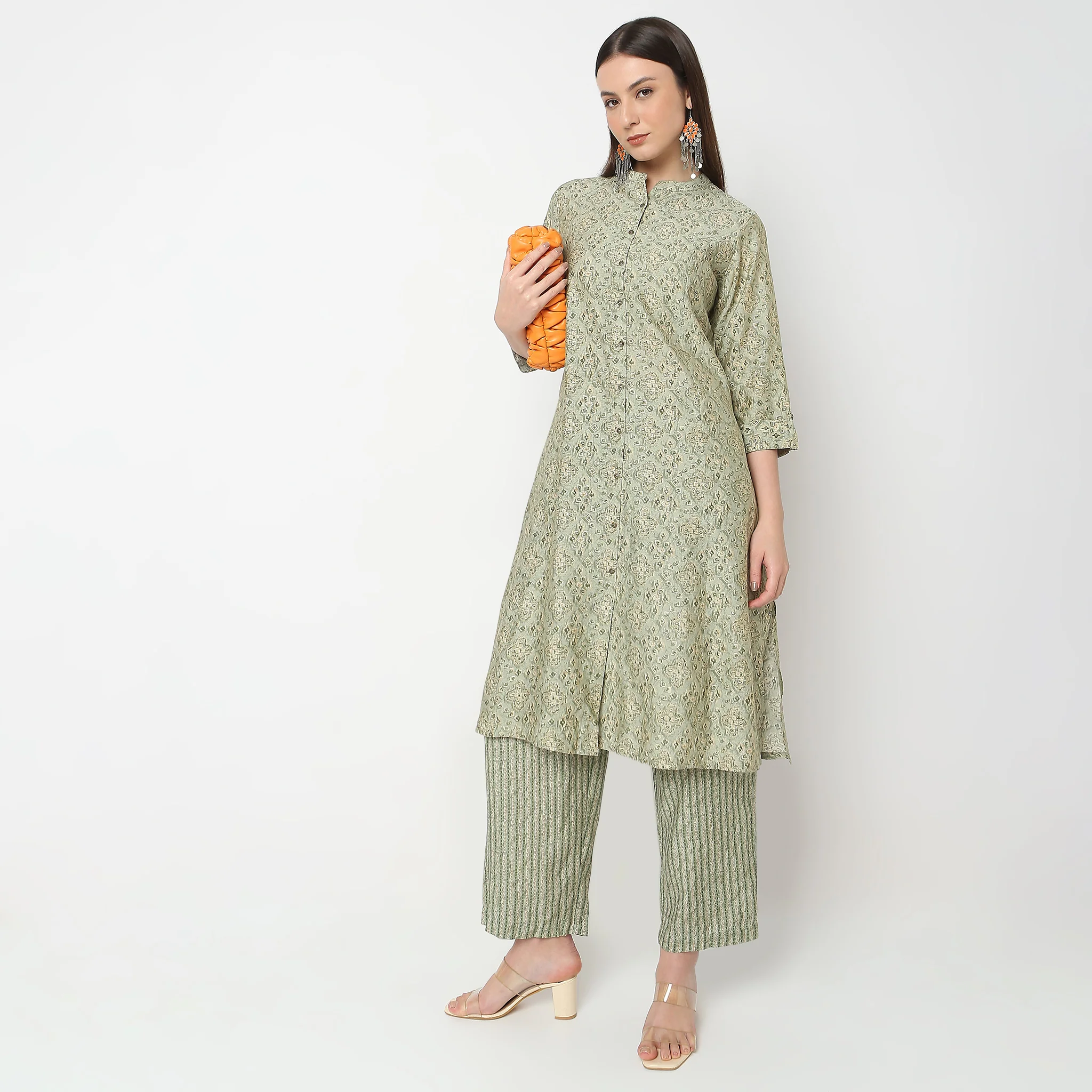 Flare Fit Printed Kurta With Pant Co-Ords - Image 8