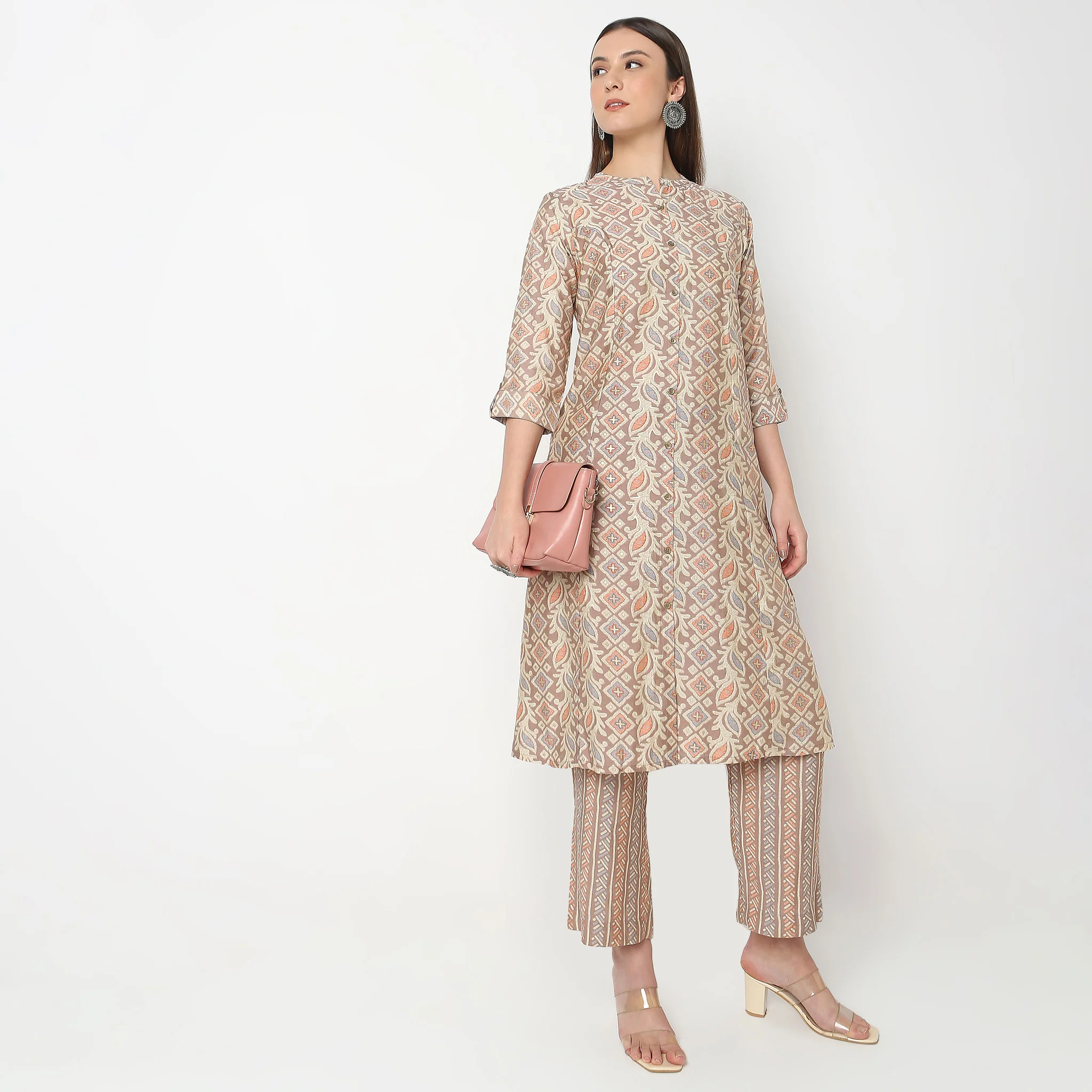 Flare Fit Printed Kurta With Pant Co-Ords