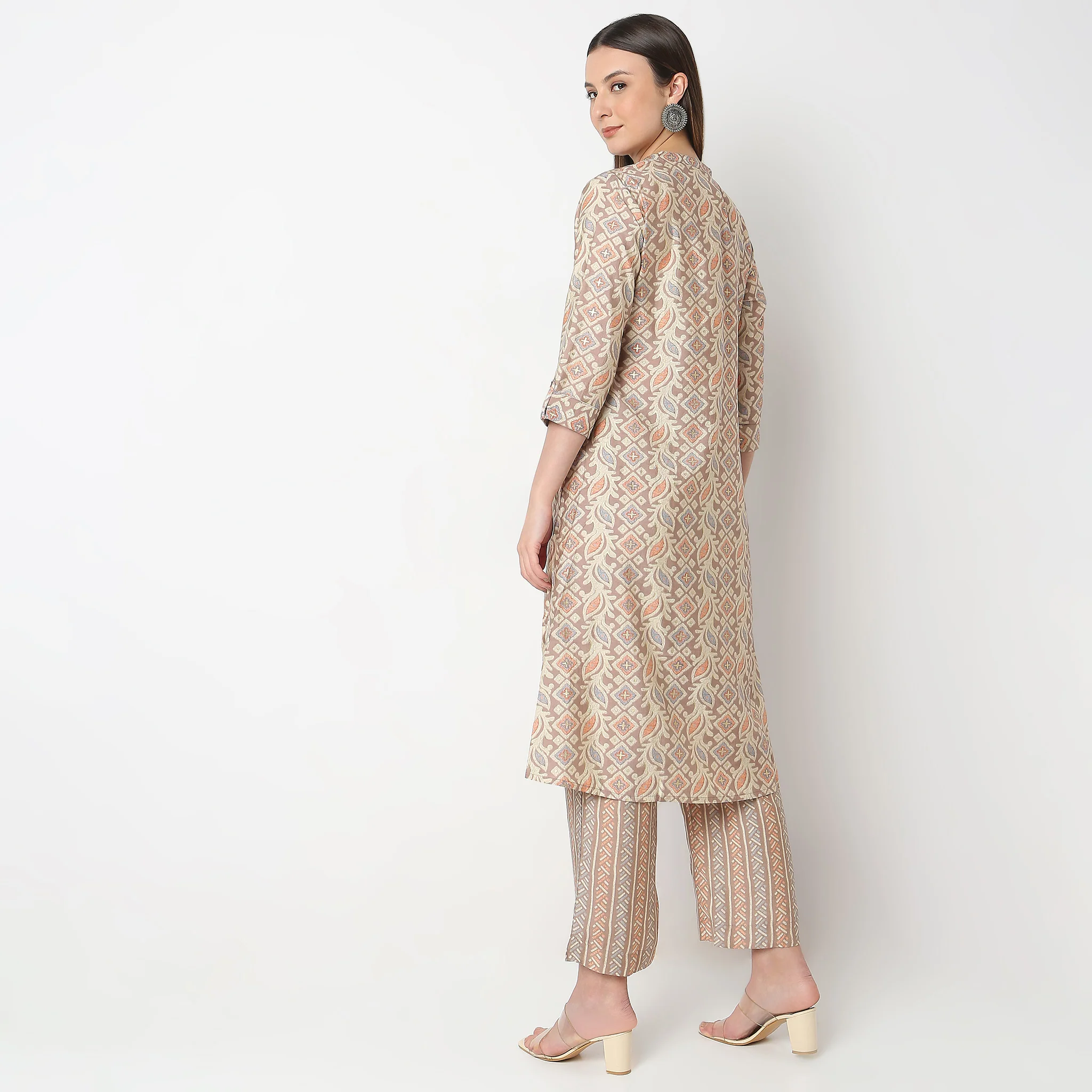 Flare Fit Printed Kurta With Pant Co-Ords - Image 3