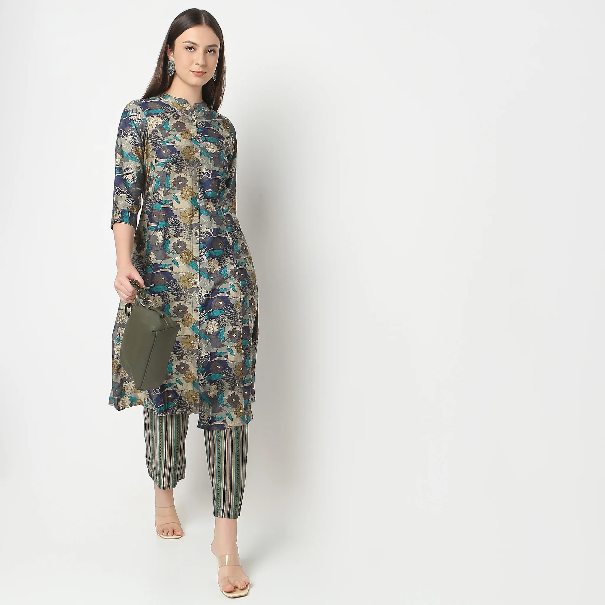 Flare Fit Printed Kurta With Pant Co-Ords
