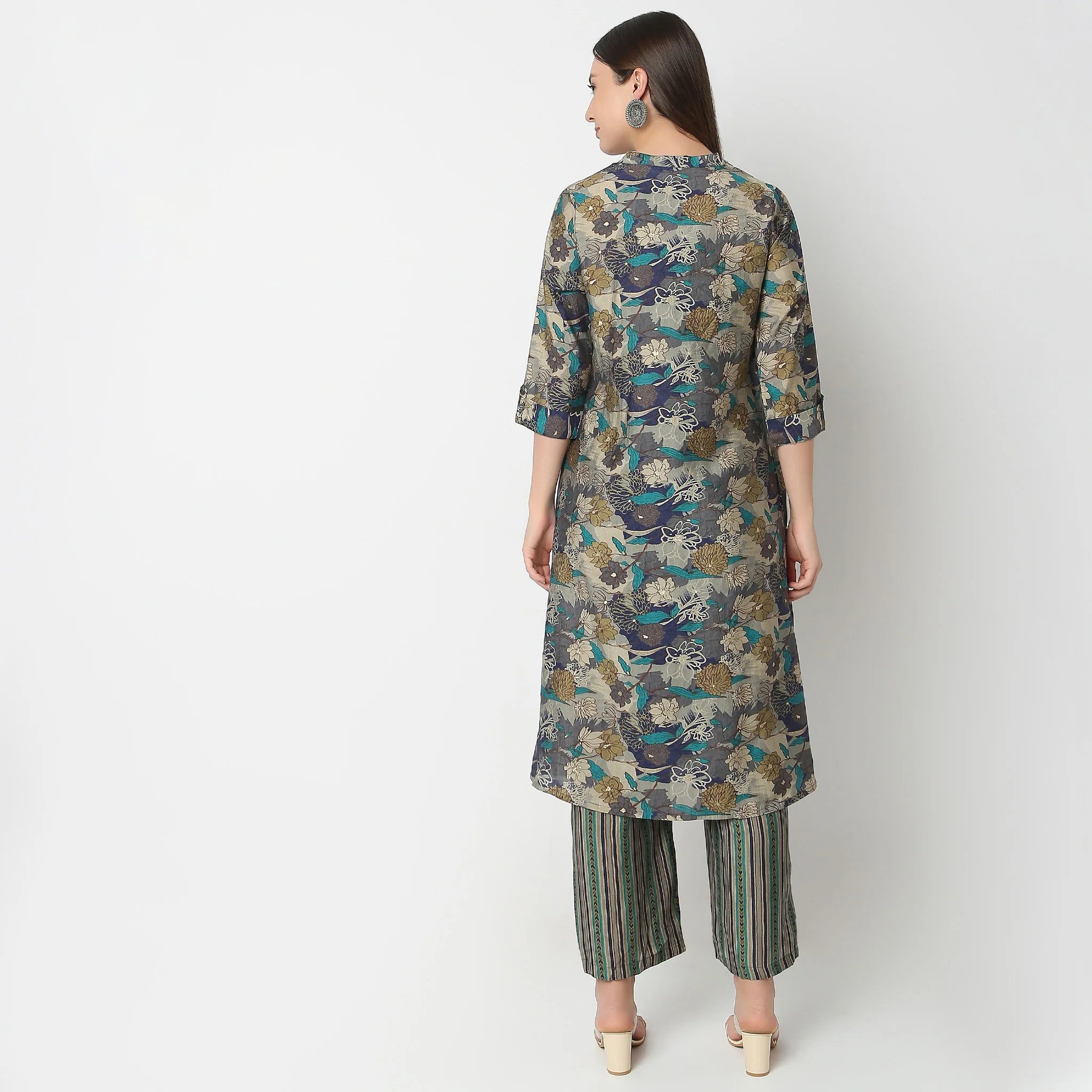 Flare Fit Printed Kurta With Pant Co-Ords - Image 3
