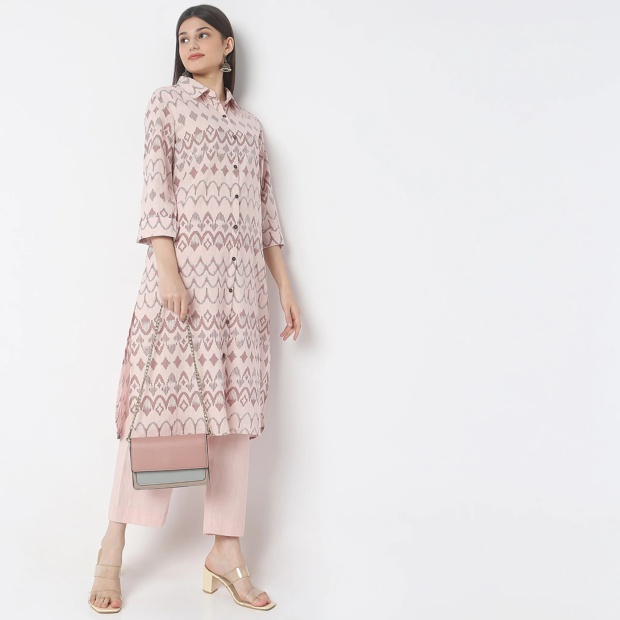 Flare Fit Printed Kurta With Pant Set