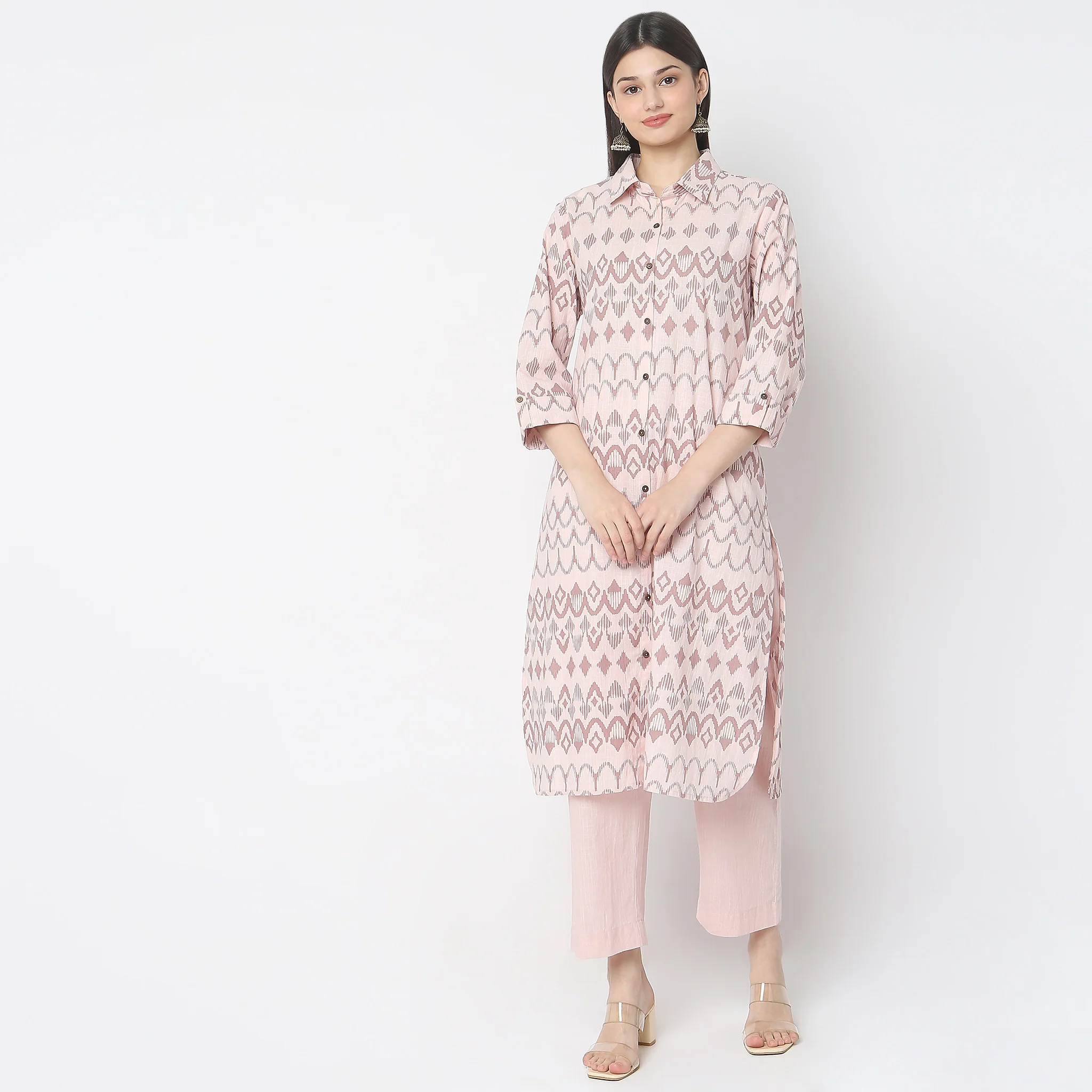 Flare Fit Printed Kurta With Pant Set - Image 2