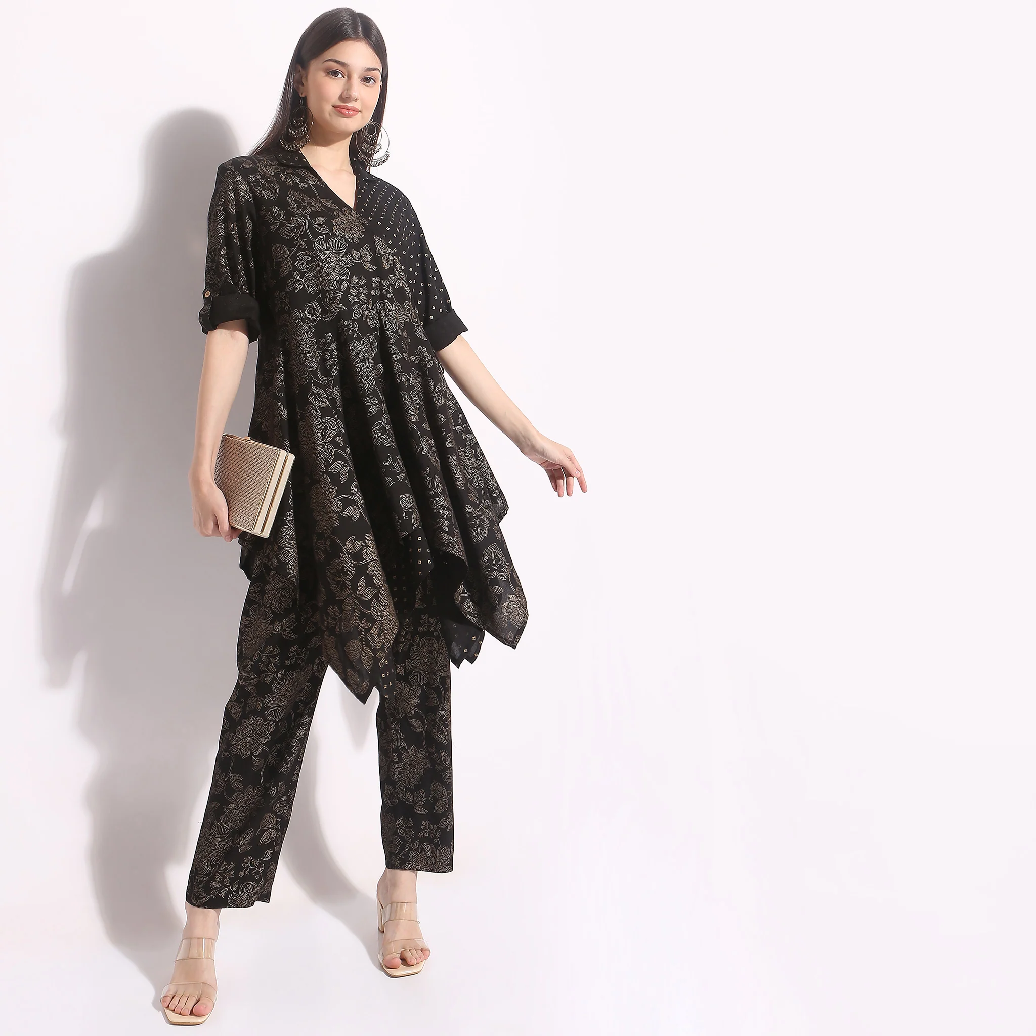 Flare Fit Printed Kurta With Pant Co-Ords