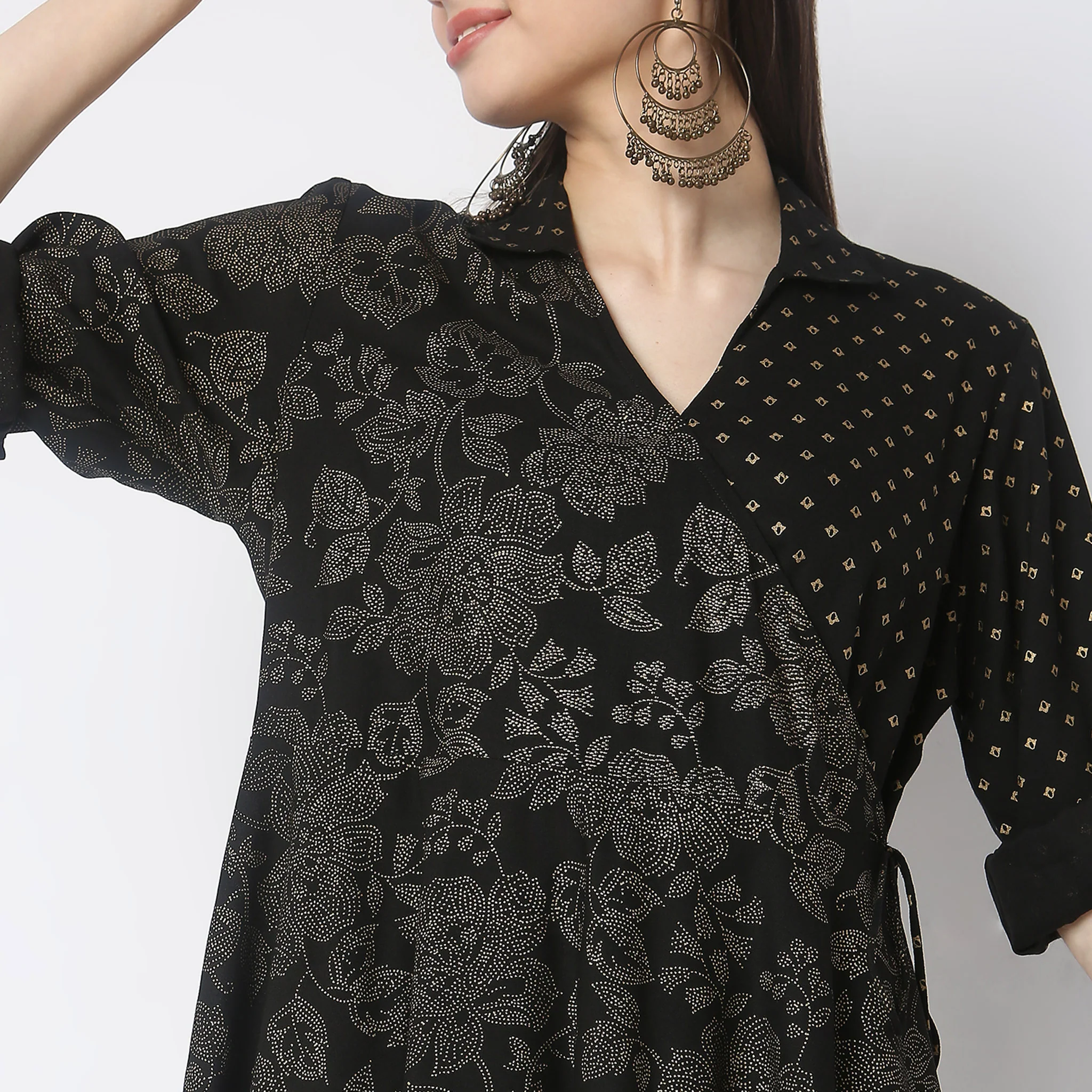 Flare Fit Printed Kurta With Pant Co-Ords - Image 4