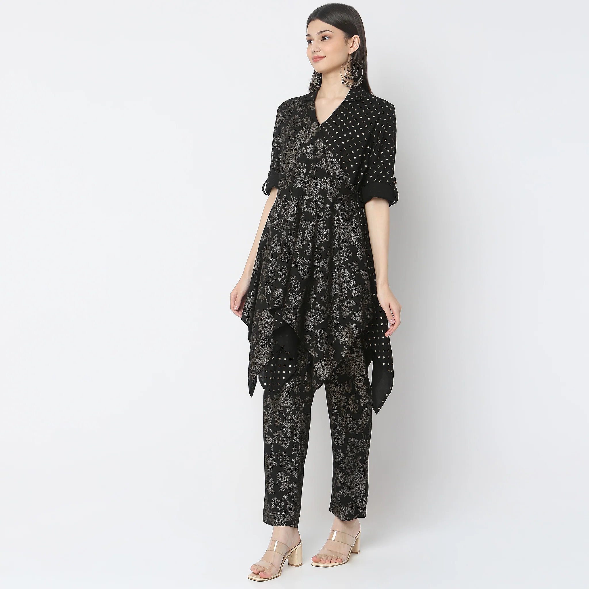 Flare Fit Printed Kurta With Pant Co-Ords - Image 5