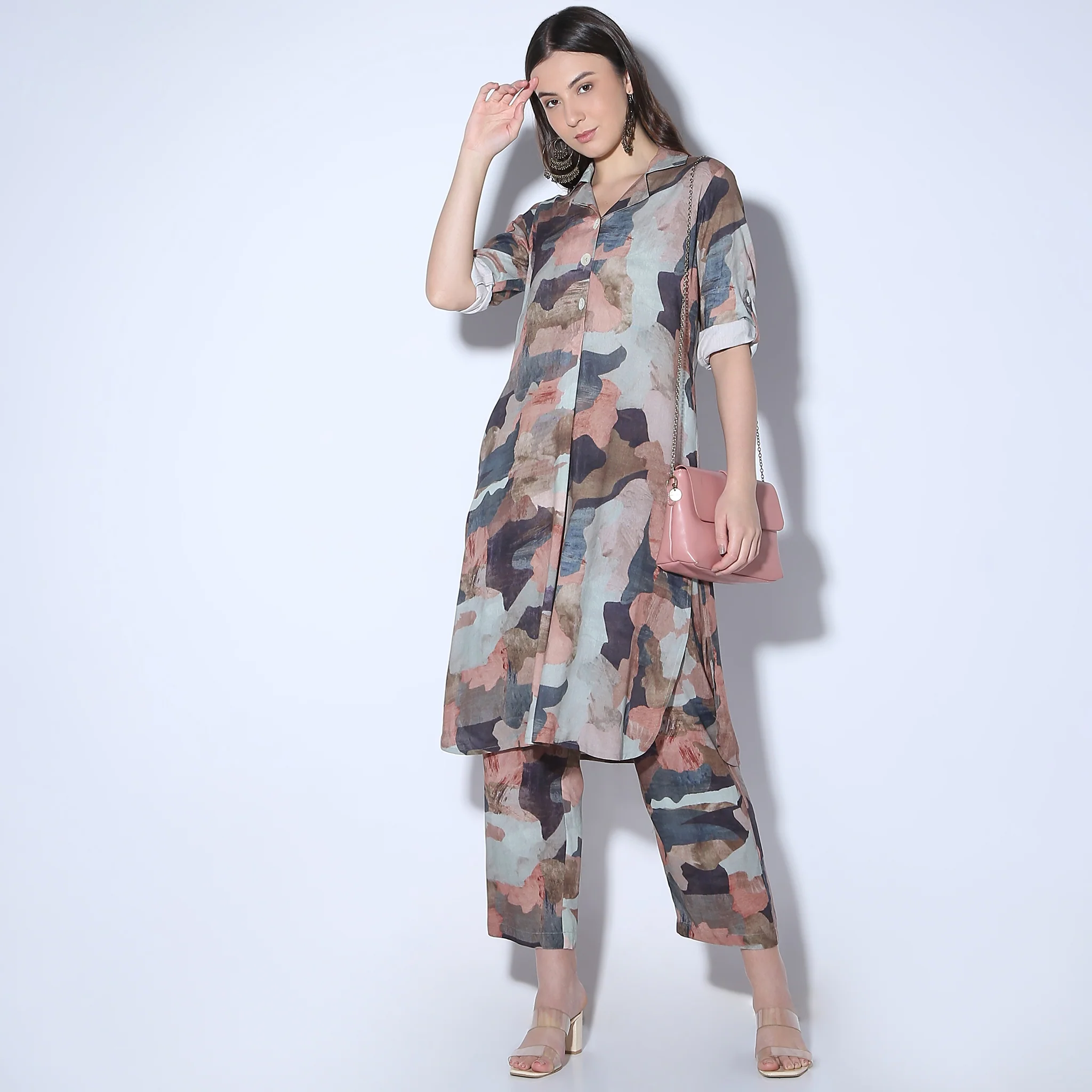 Flare Fit Printed Kurta With Pant Co-Ords