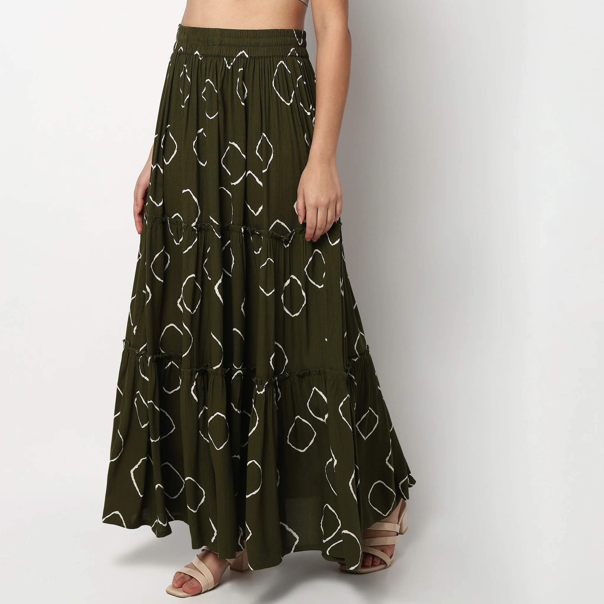 Printed Tiered Skirt - Image 10
