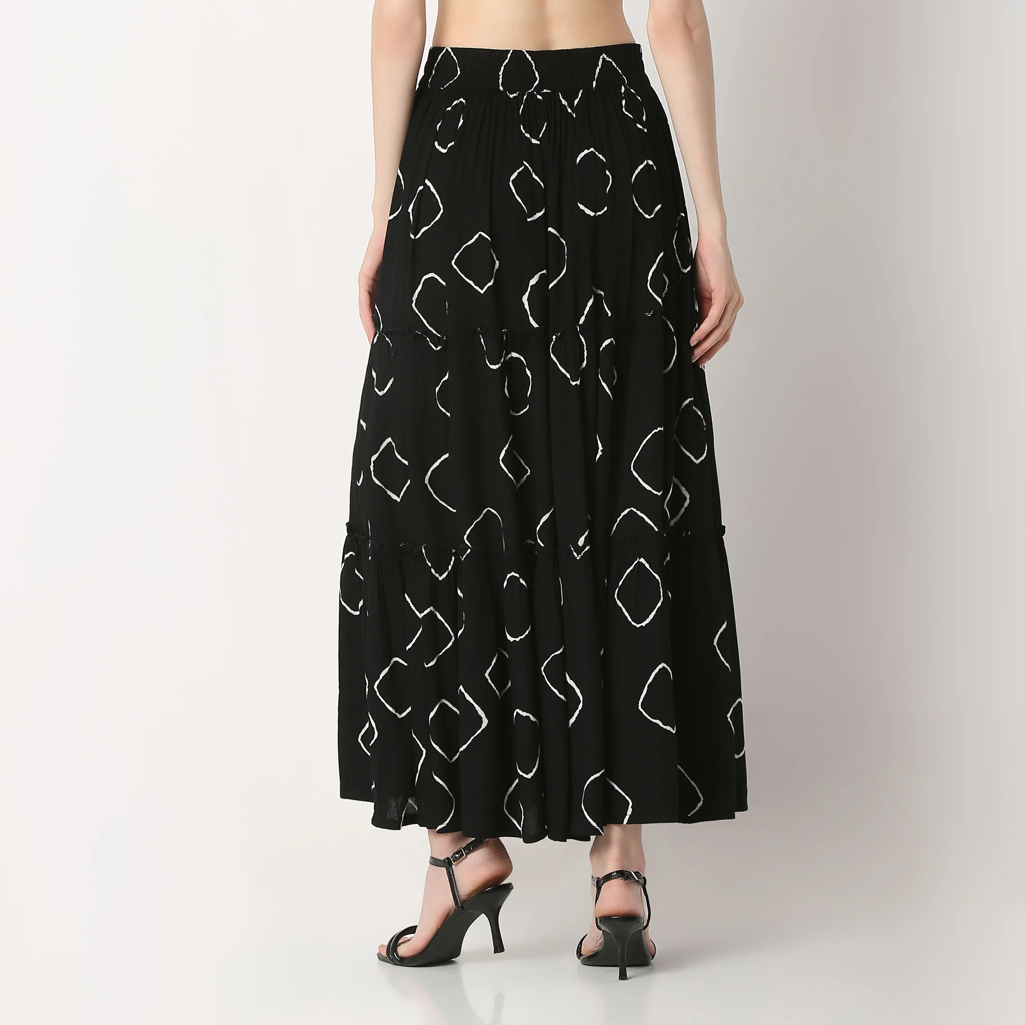 Printed Tiered Skirt - Image 3