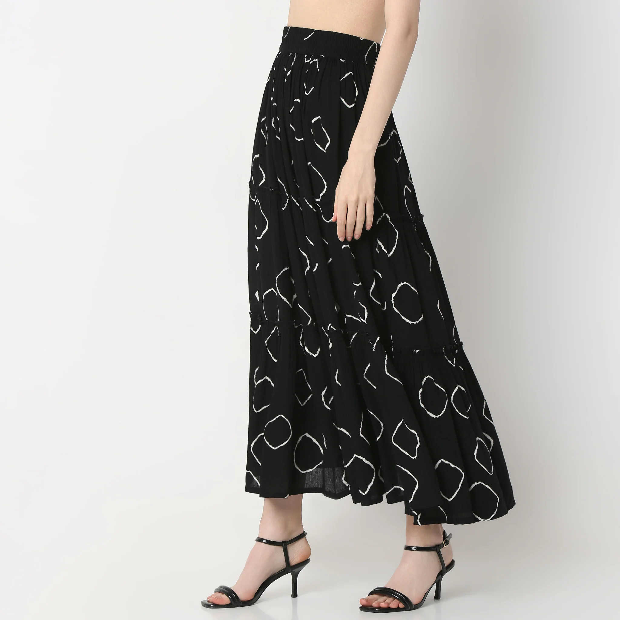 Printed Tiered Skirt - Image 5