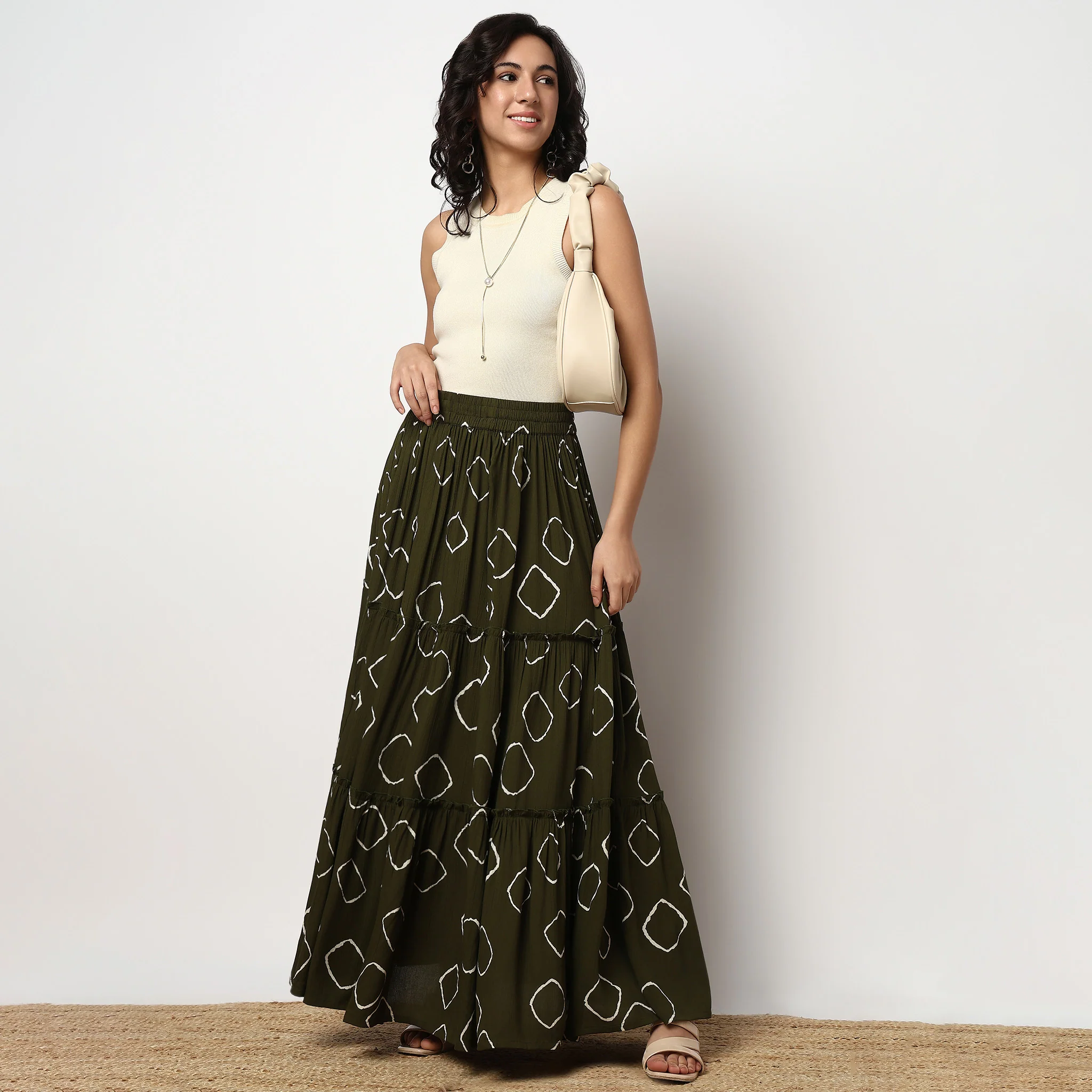 Printed Tiered Skirt - Image 6