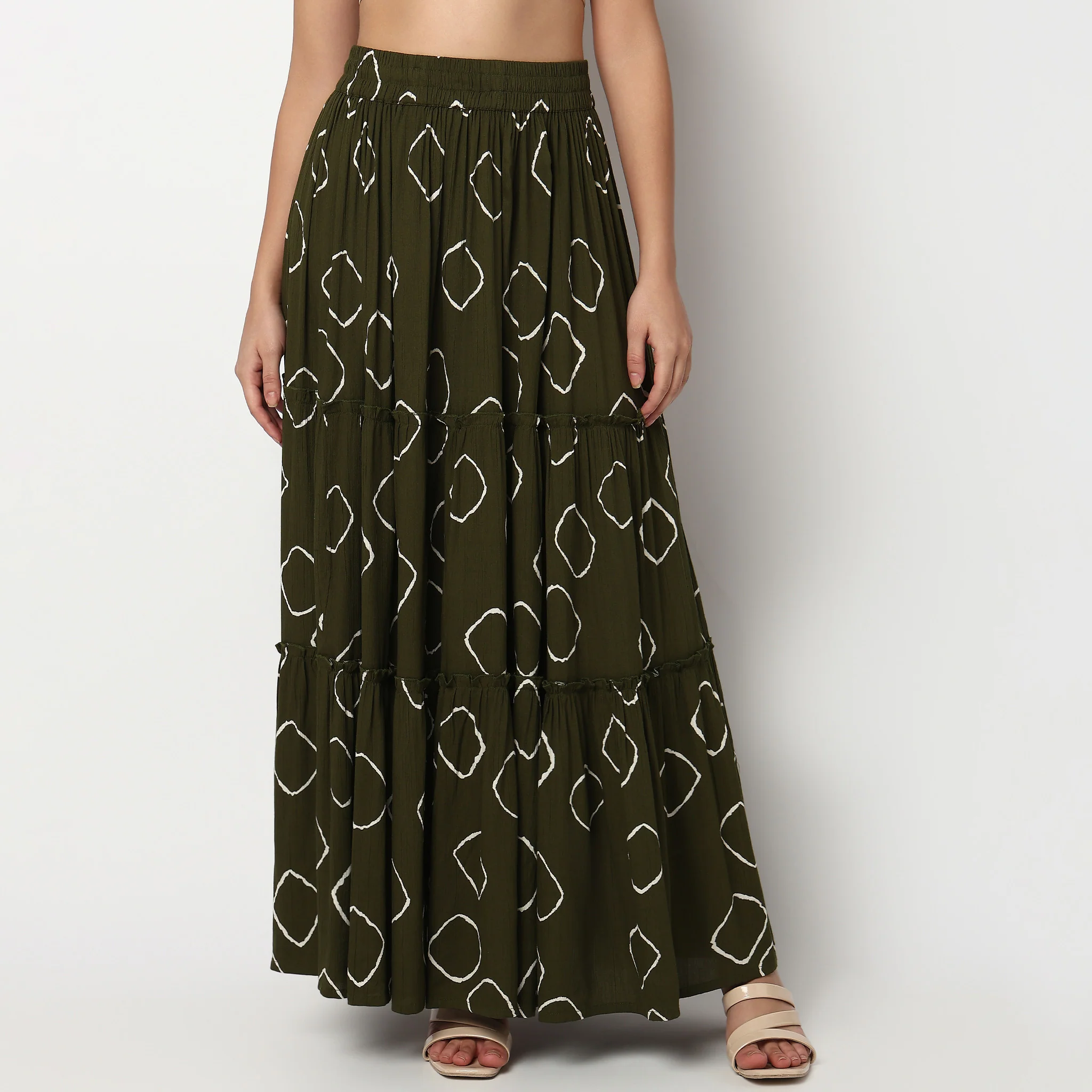Printed Tiered Skirt - Image 7