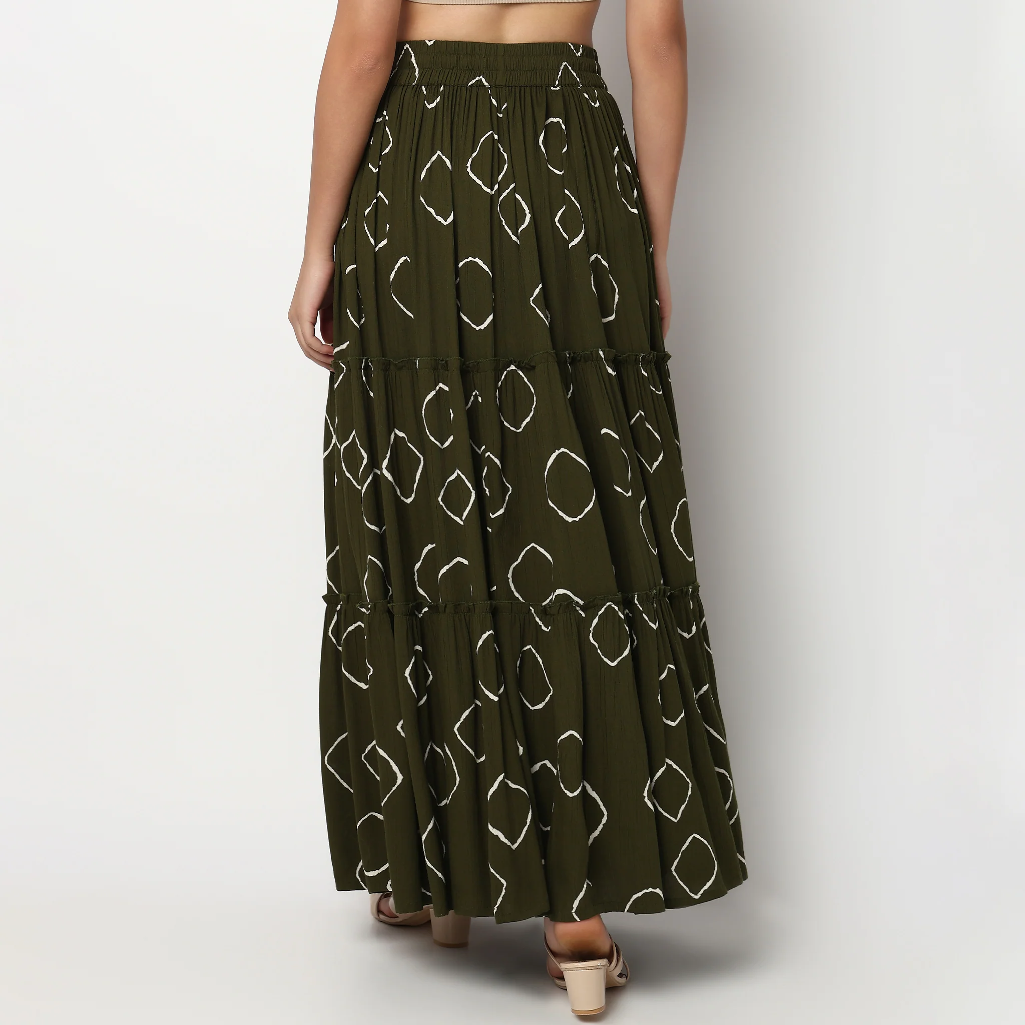 Printed Tiered Skirt - Image 8