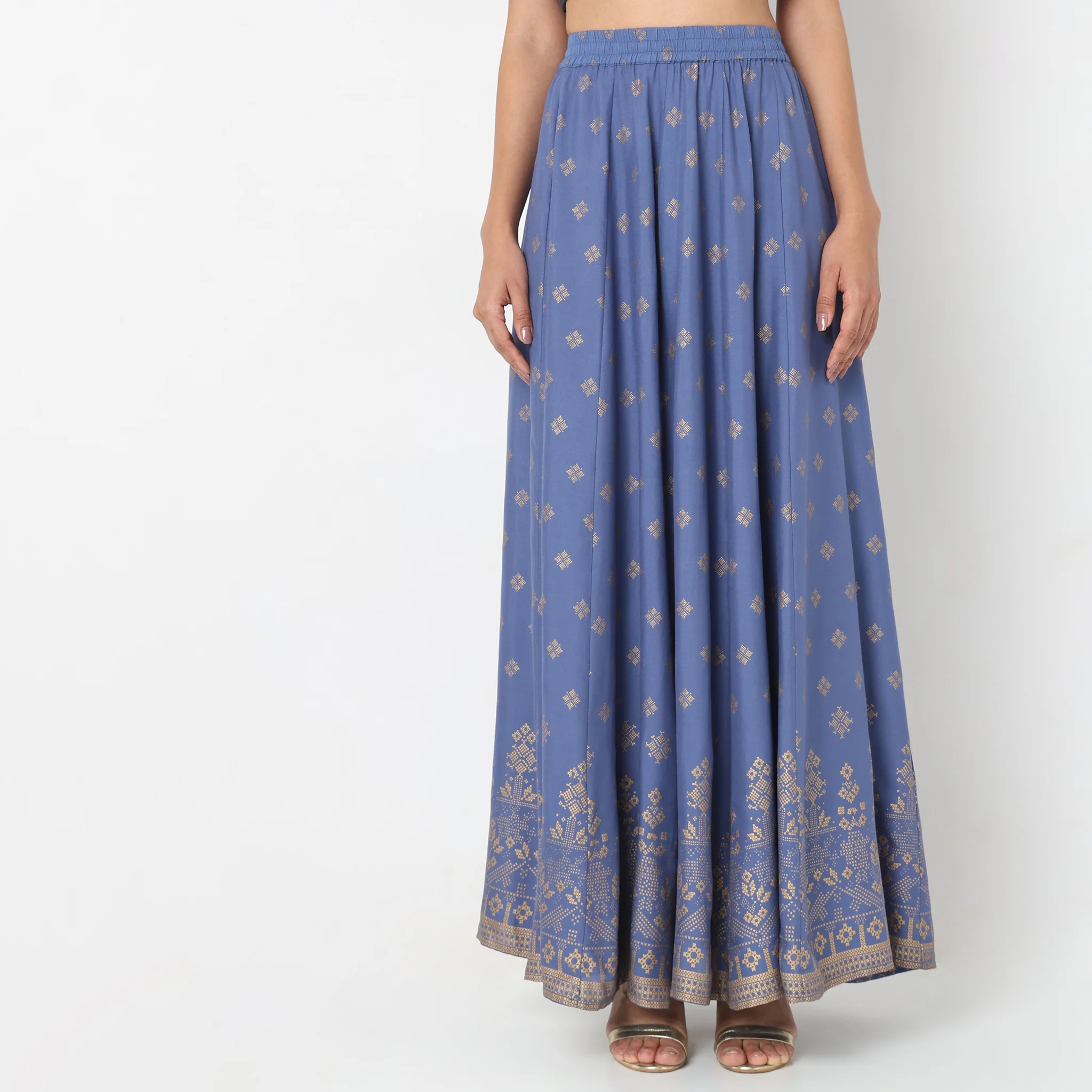 Flare Fit Printed Mid Rise Skirt - Image 2