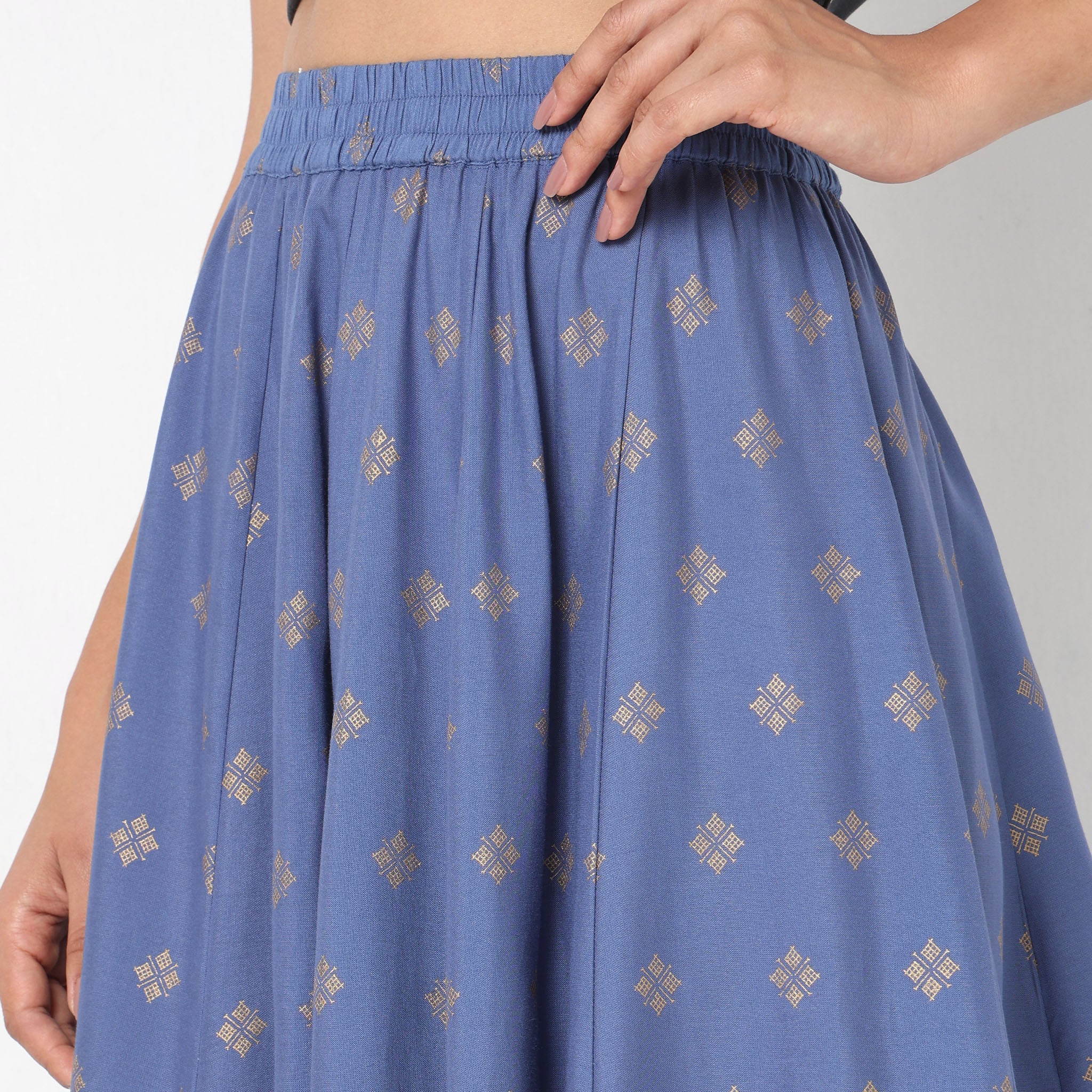 Flare Fit Printed Mid Rise Skirt - Image 4