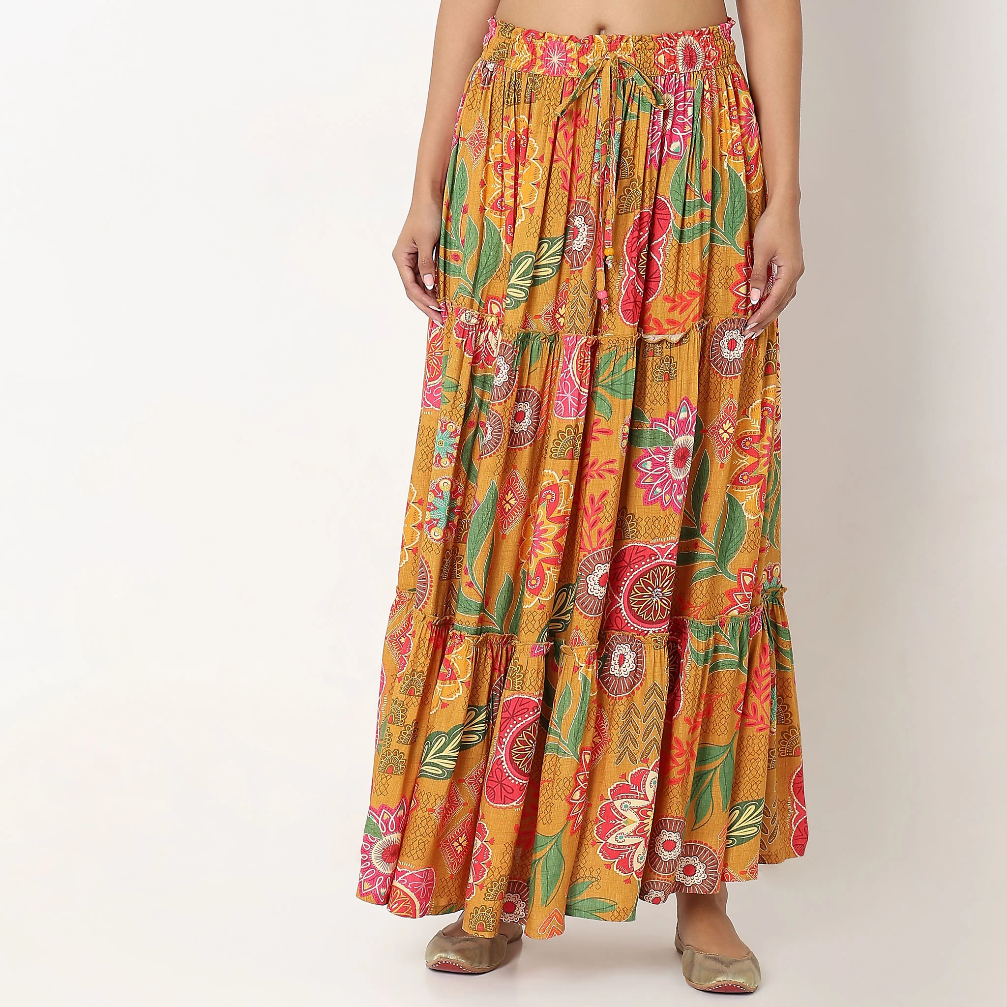 Flare Fit Printed Mid Rise Skirt - Image 2