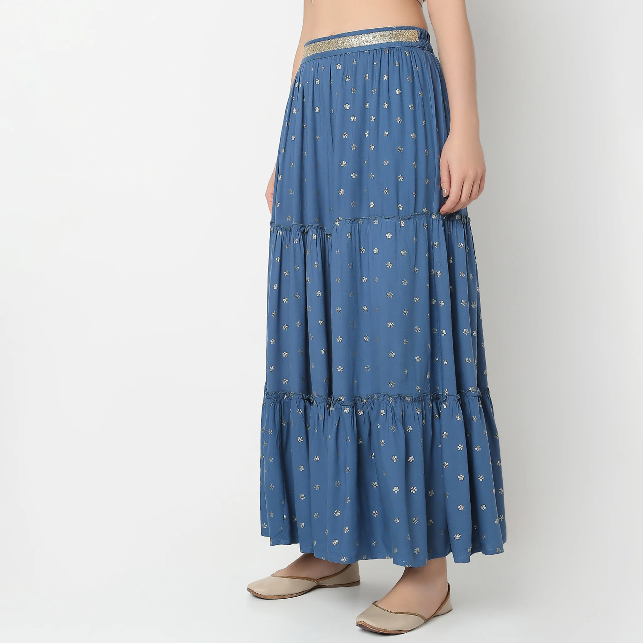 Flare Fit Printed Skirt - Image 5