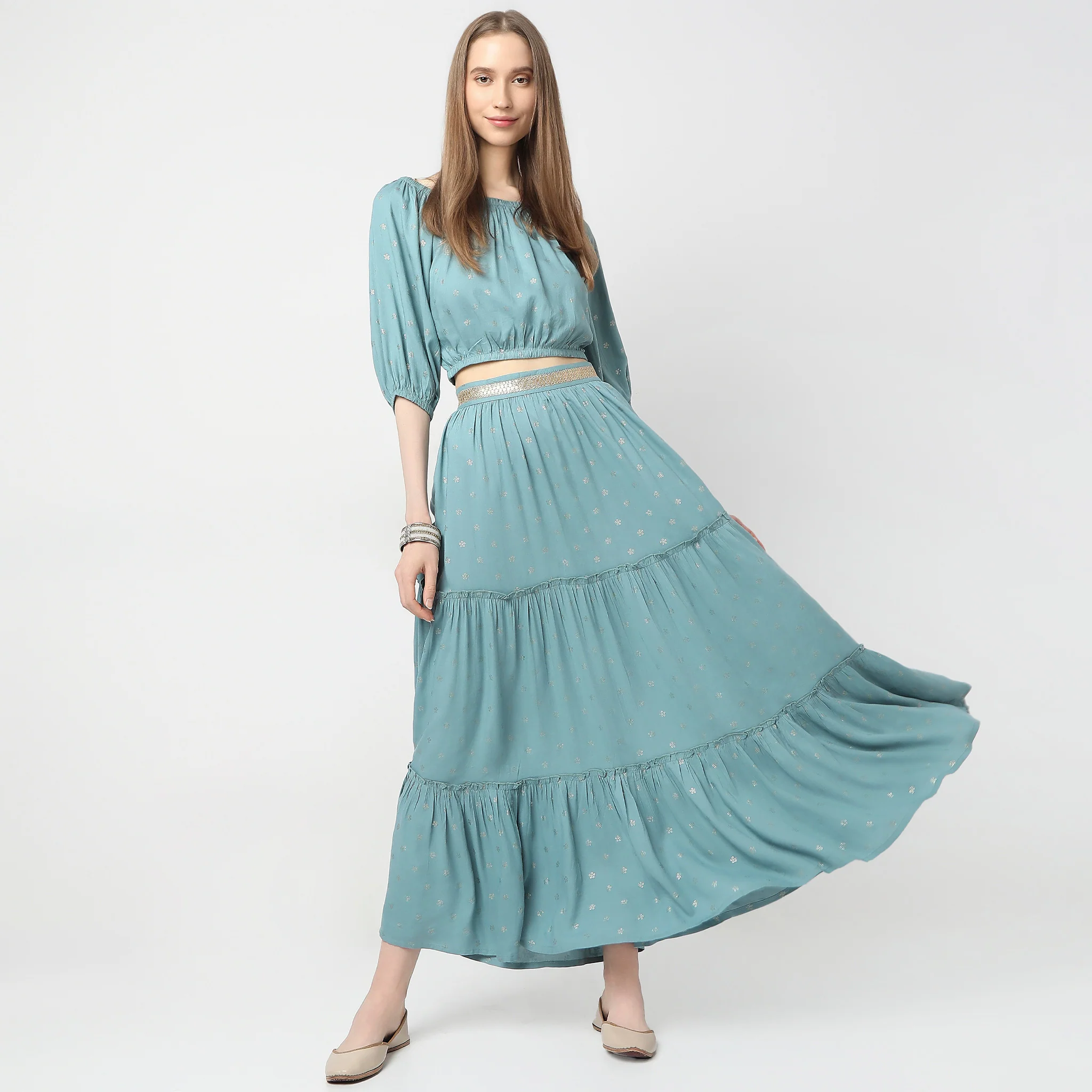 Flare Fit Printed Skirt - Image 6