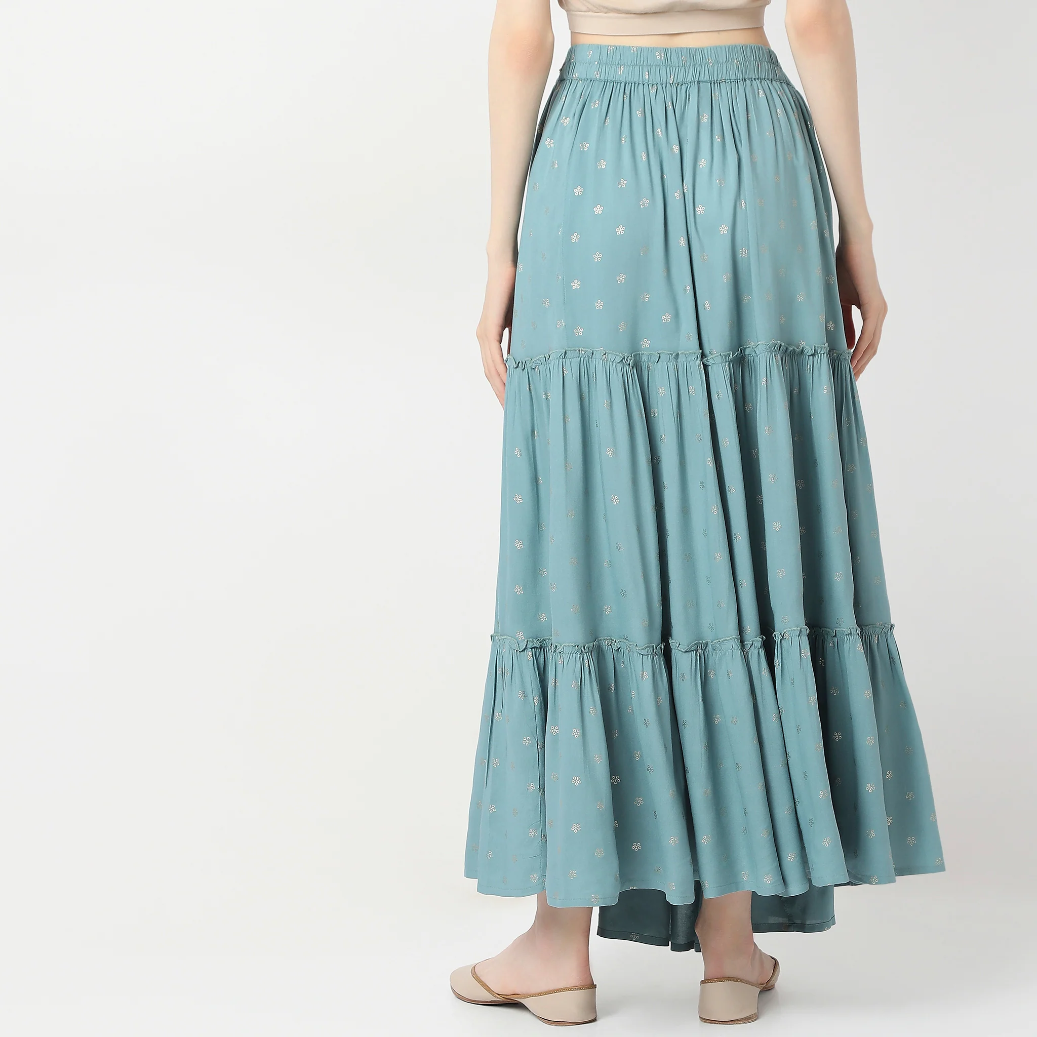 Flare Fit Printed Skirt - Image 8