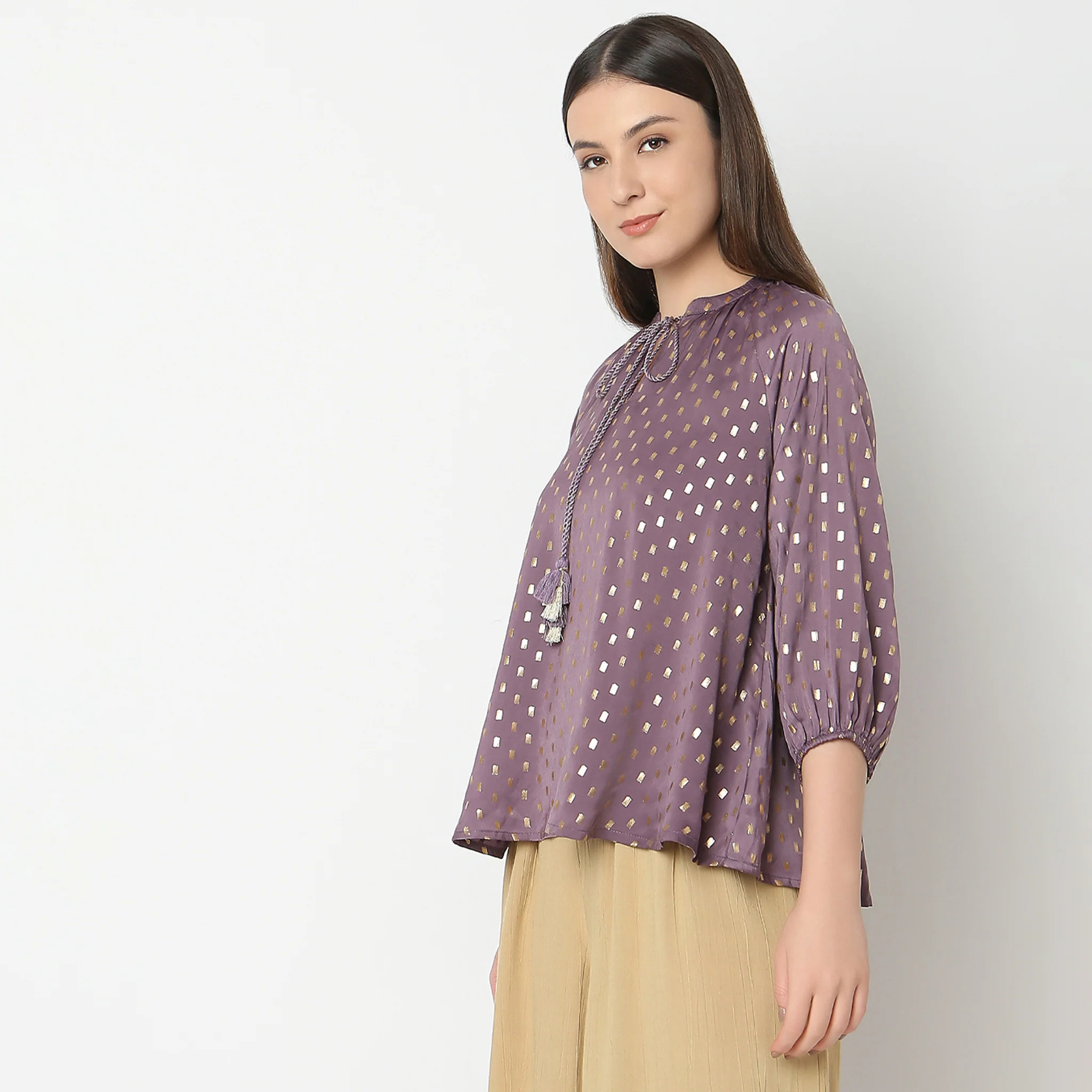 Flare Fit Printed Top - Image 5