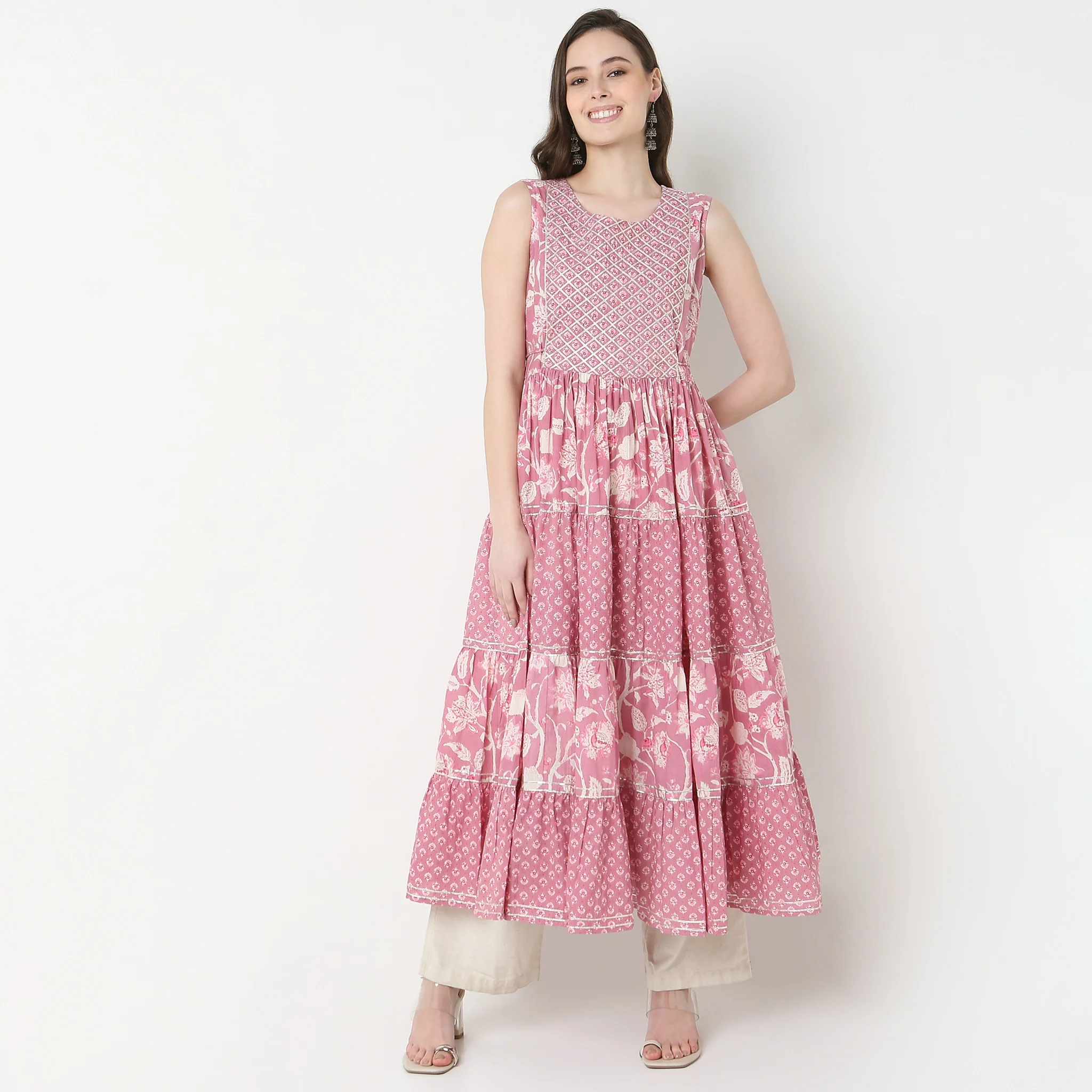 Cotton Printed Tired Kurta - Image 2