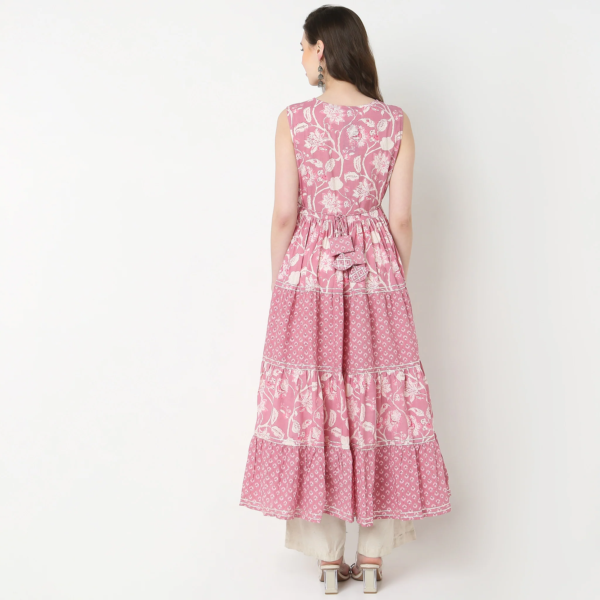 Cotton Printed Tired Kurta - Image 3