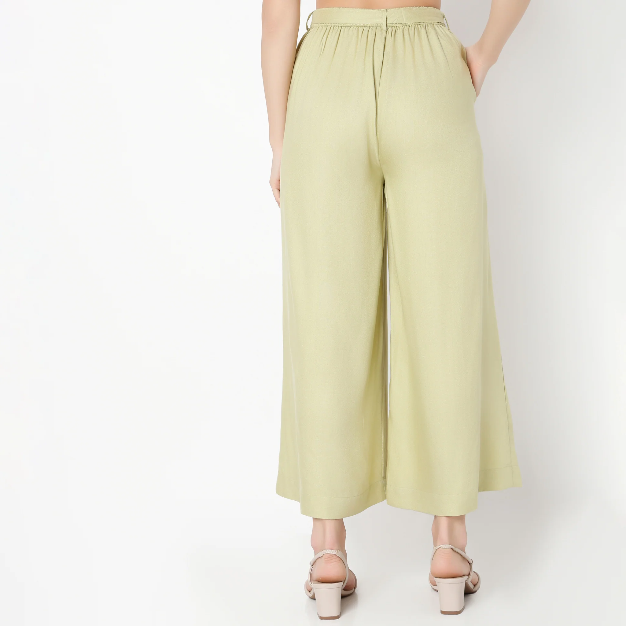 Ankle Length Flare Fit Solid Culottes - Image 3