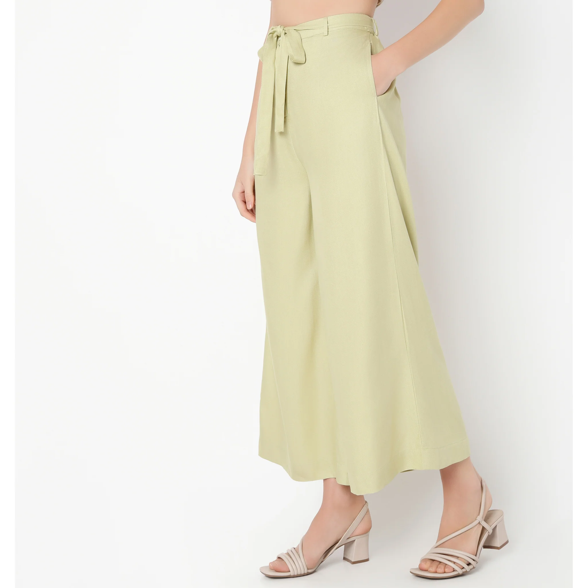 Ankle Length Flare Fit Solid Culottes - Image 5
