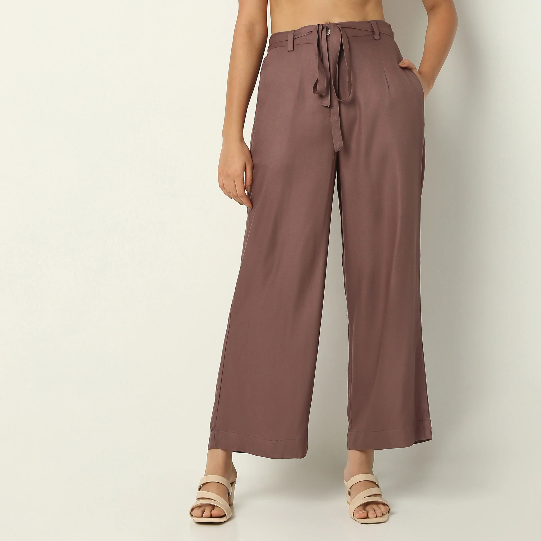 Ankle Length Flare Fit Solid Culottes - Image 2