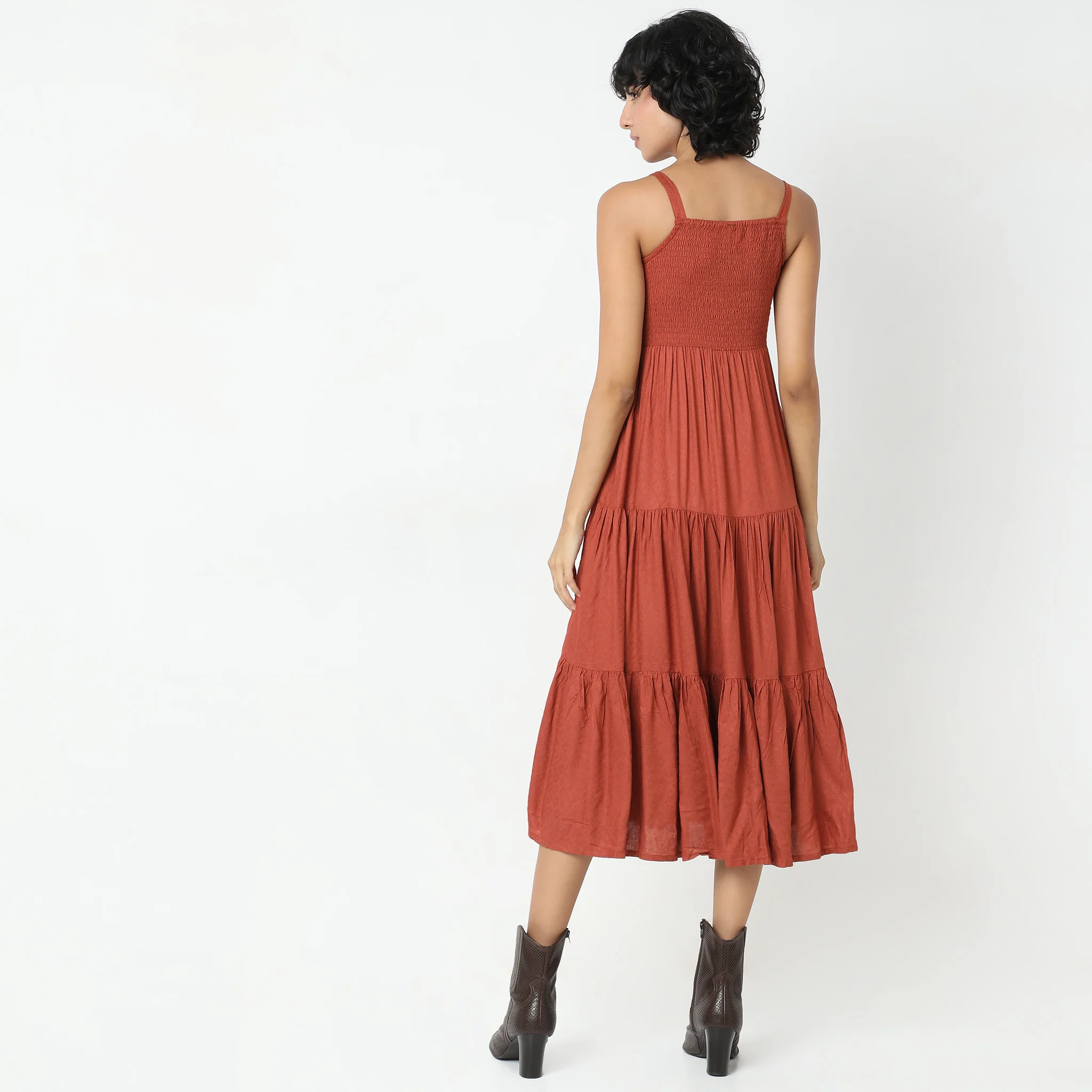 Flare Fit Solid Dress - Image 3
