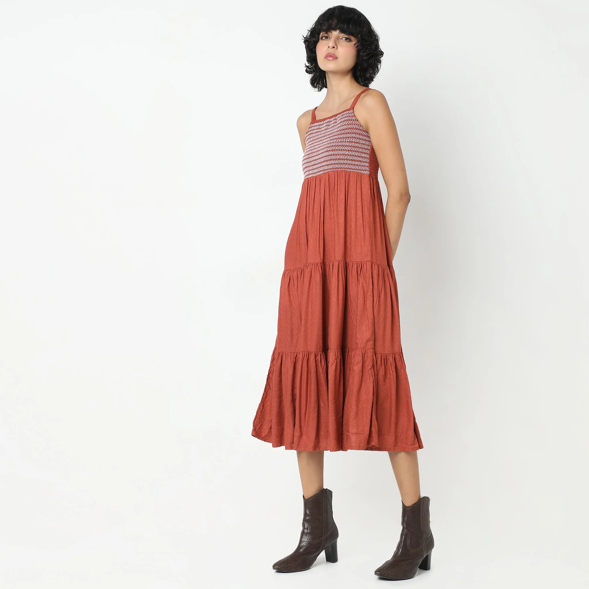 Flare Fit Solid Dress - Image 5