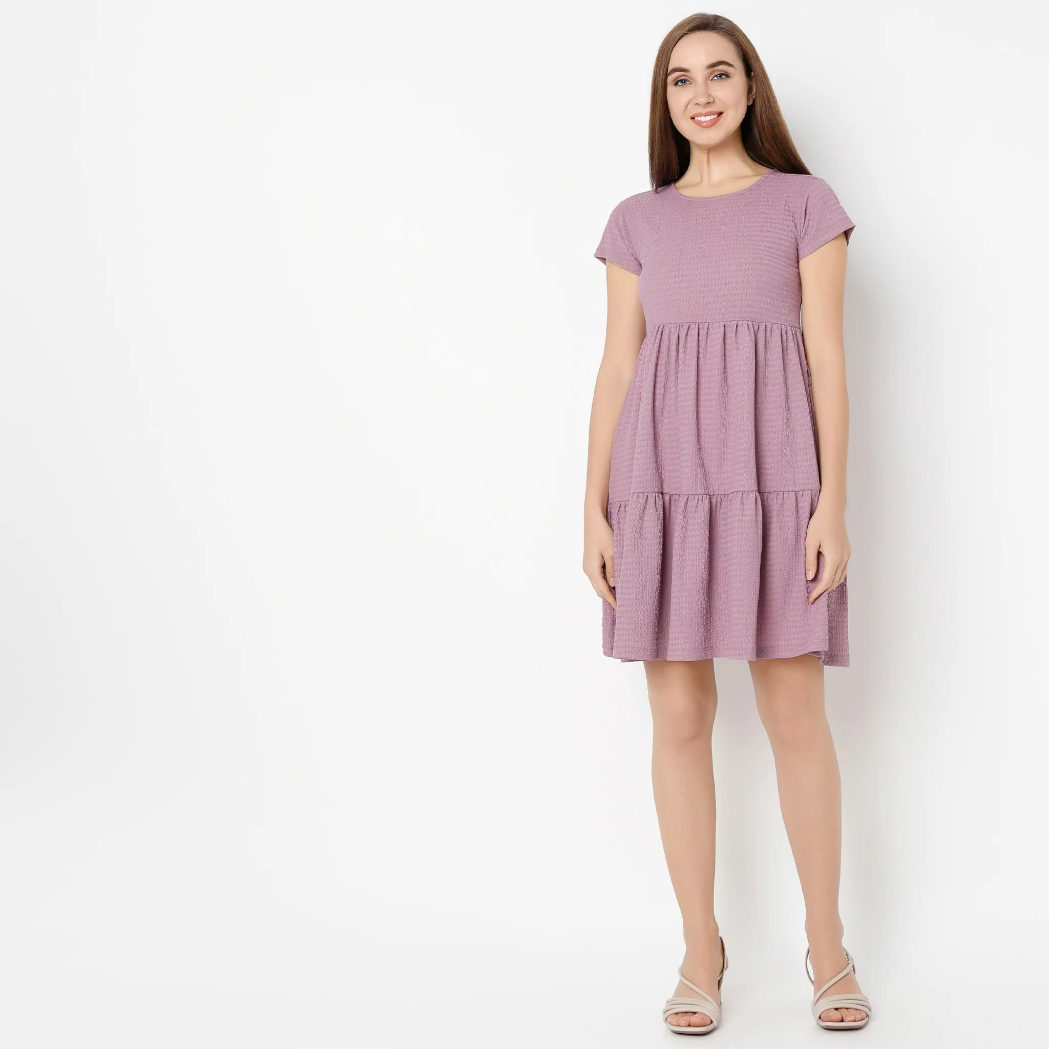 Structured Flared Tear Dress - Image 2