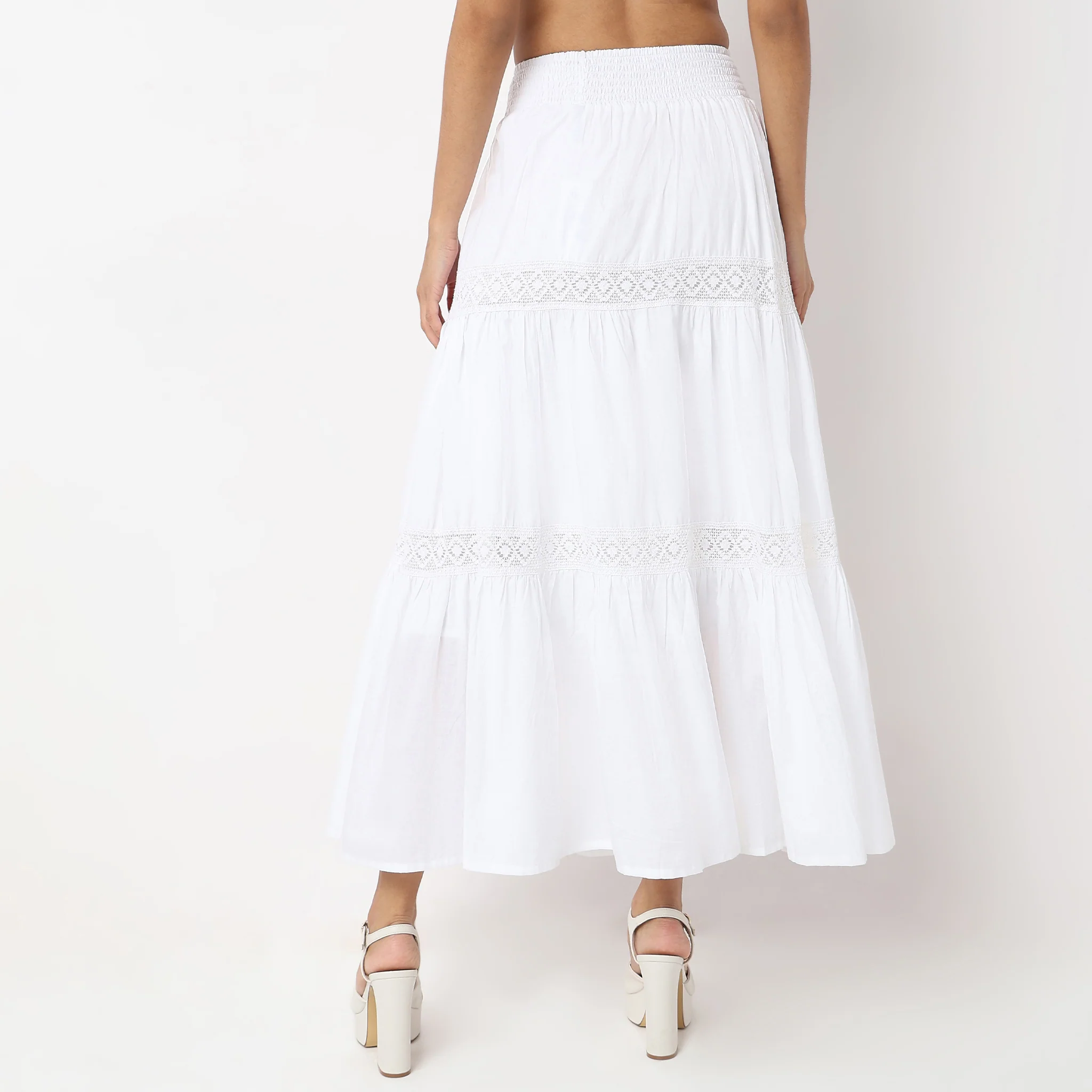 Flare Fit Solid High Rise Skirt - Image 3