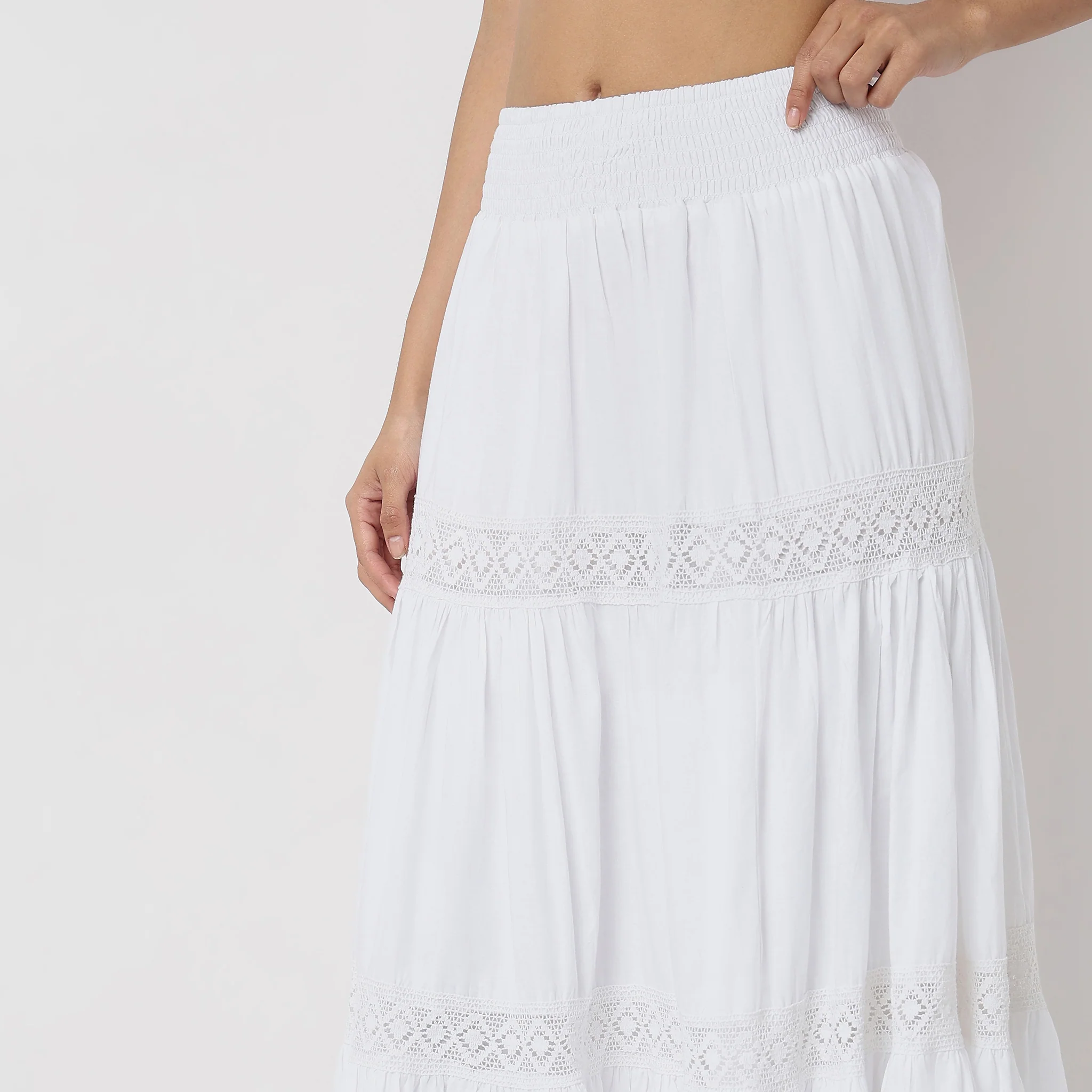 Flare Fit Solid High Rise Skirt - Image 4