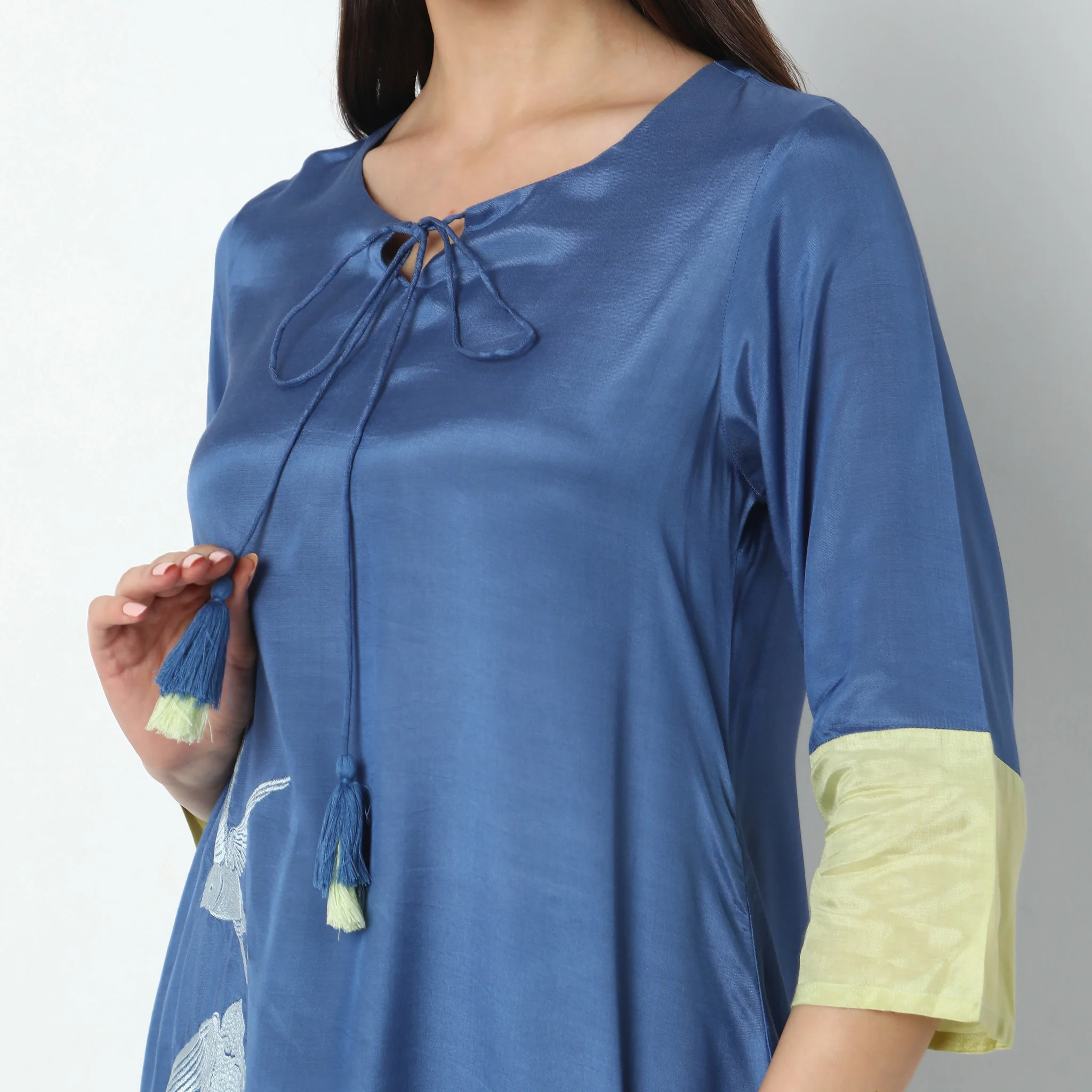 Flare Fit Solid Kurta - Image 3