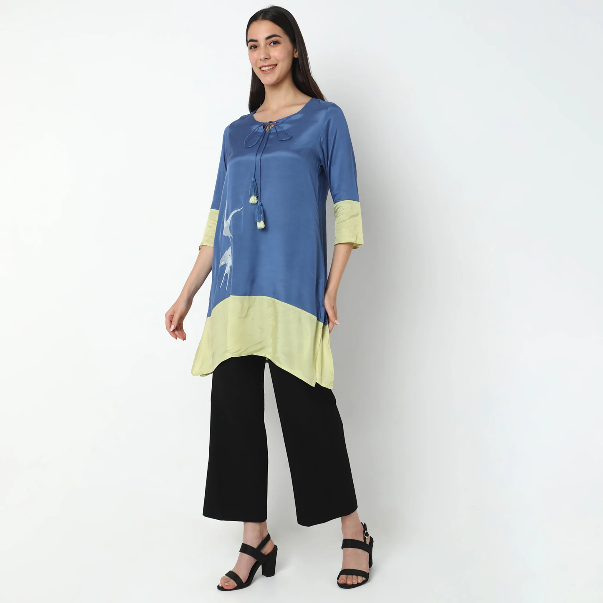 Flare Fit Solid Kurta - Image 4