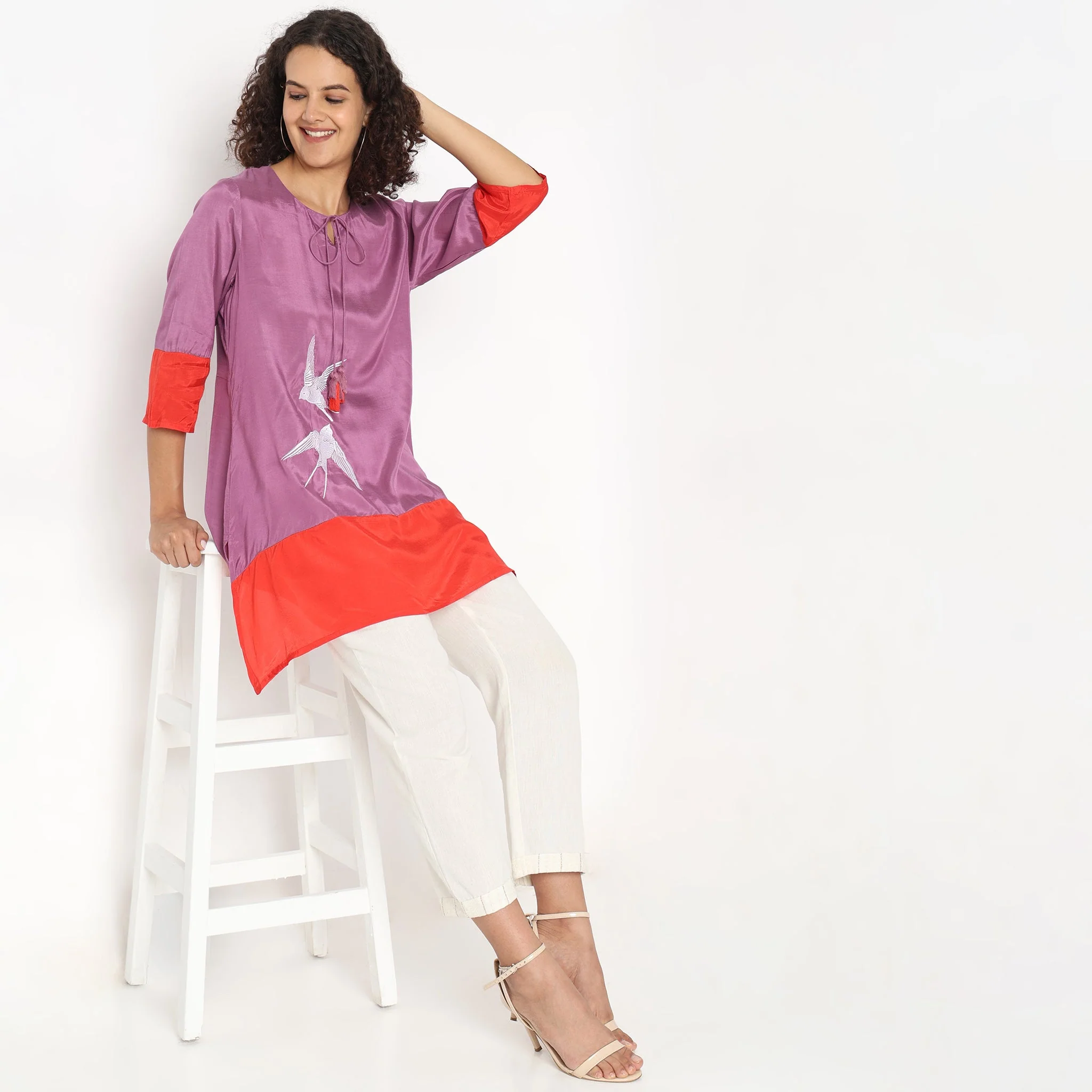Flare Fit Solid Kurta - Image 5