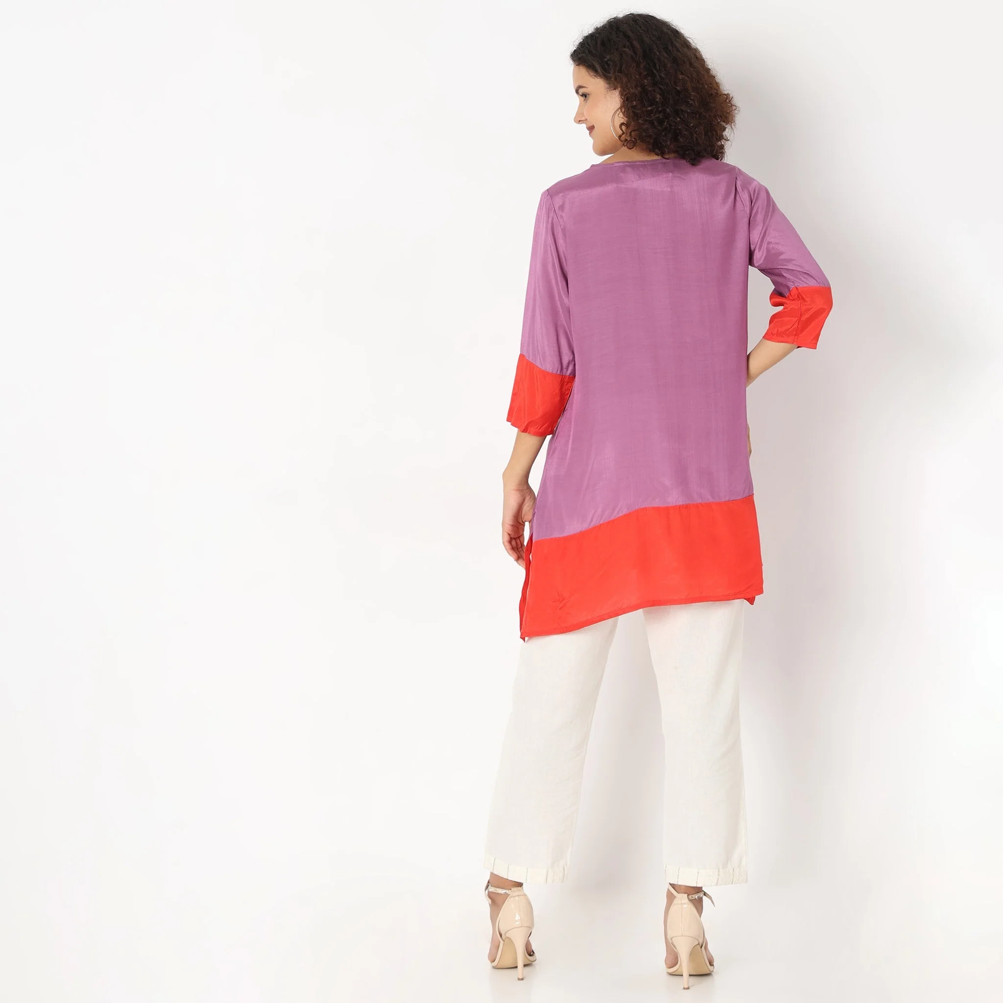 Flare Fit Solid Kurta - Image 7
