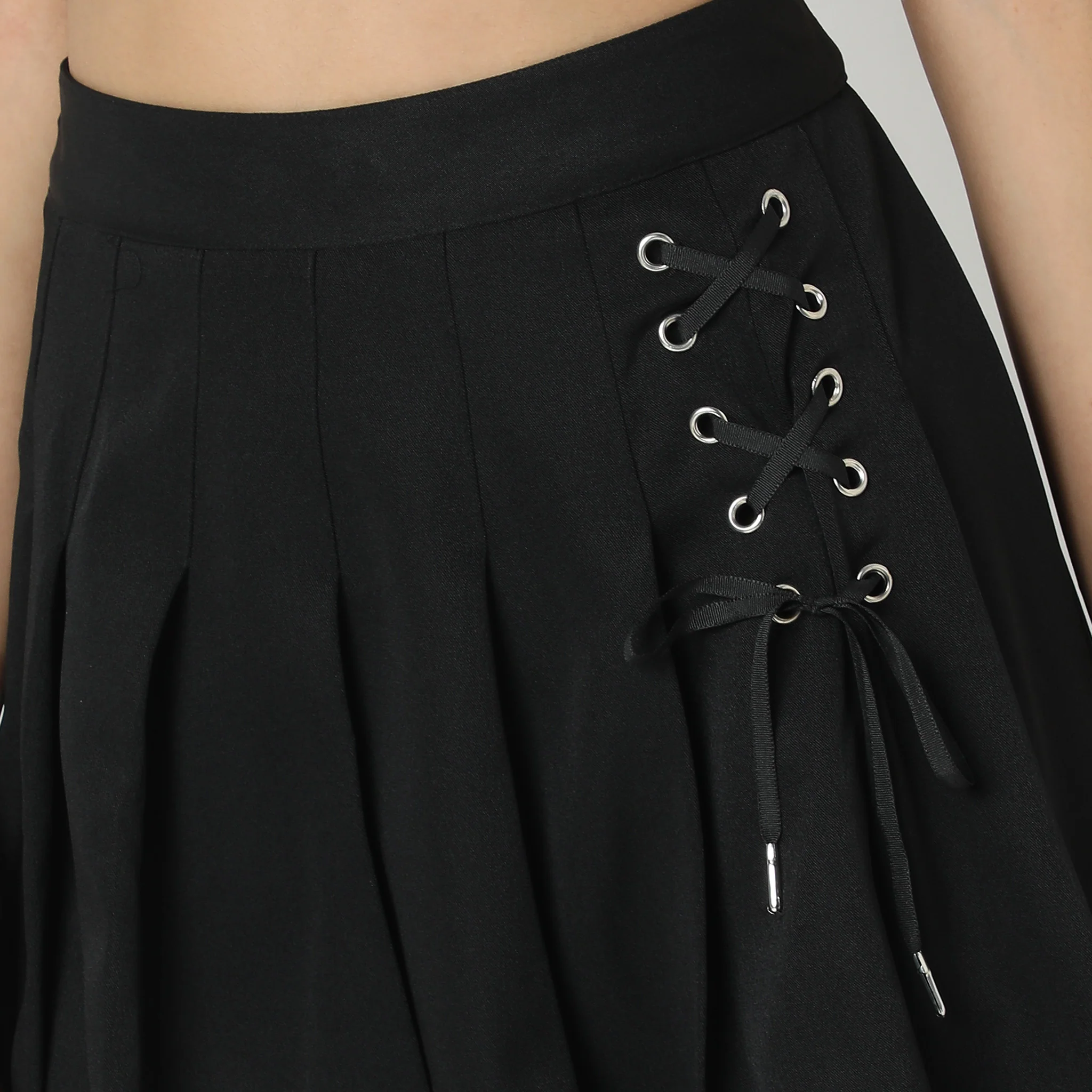 Flare Fit Solid Mid Rise Skirt - Image 4