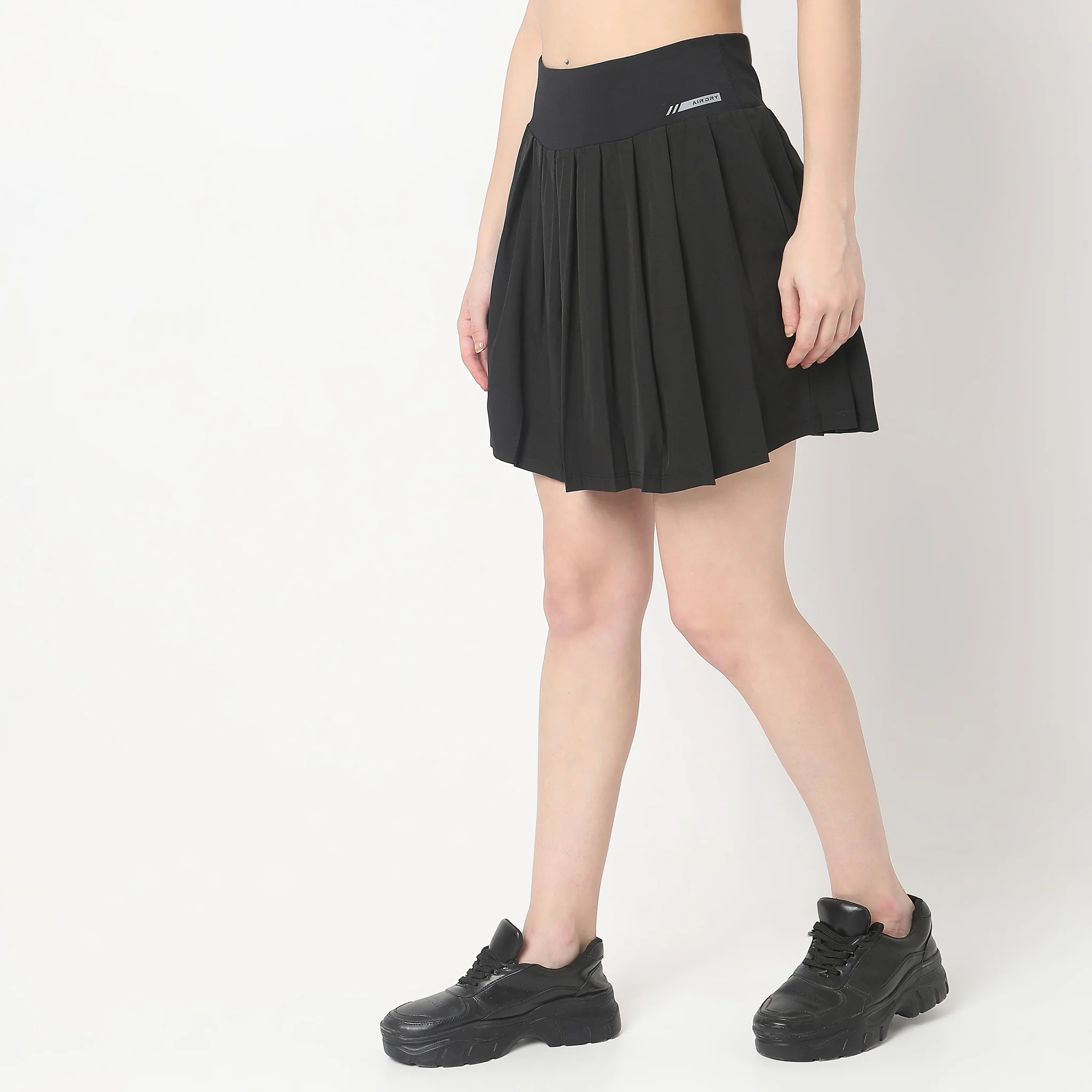 Flare Fit Solid Mid Rise Skirt - Image 5